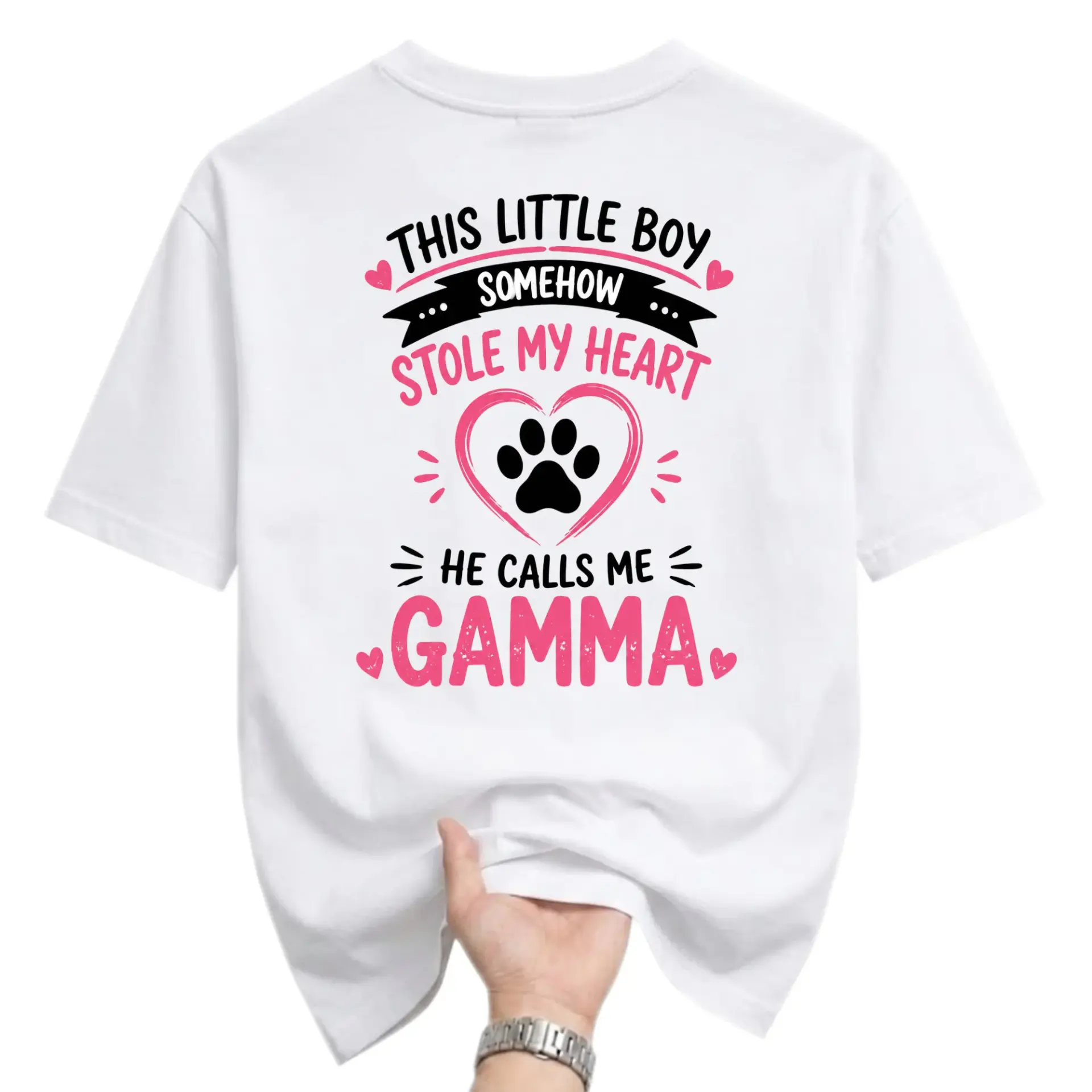 Graphic Tee This Little Boy Stole My Heart He Calls Me Gamma Unisex Cotton
