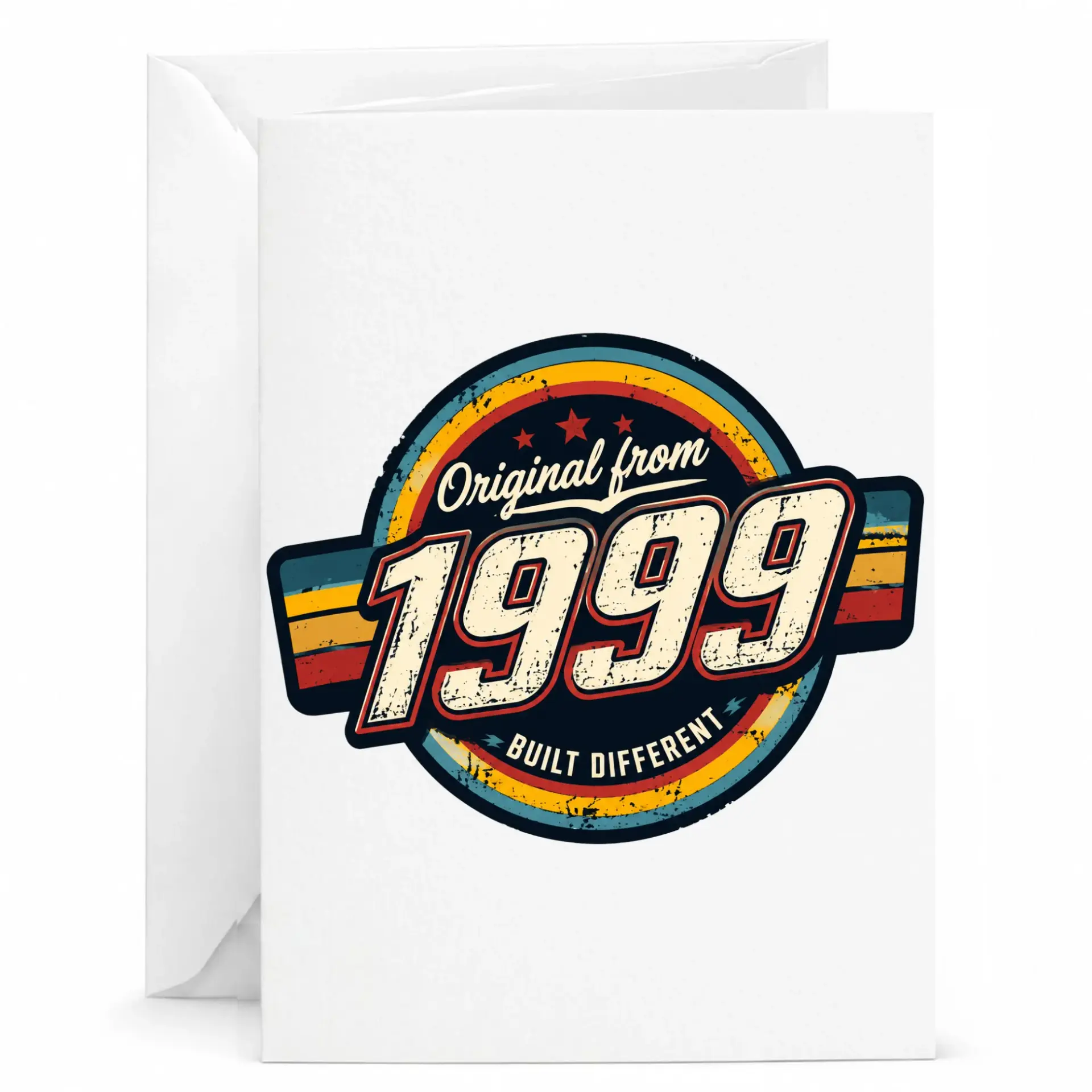 Birthday Card Original from 1999 Built Different Vintage Style Milestone Greeting Card for Friends and Family