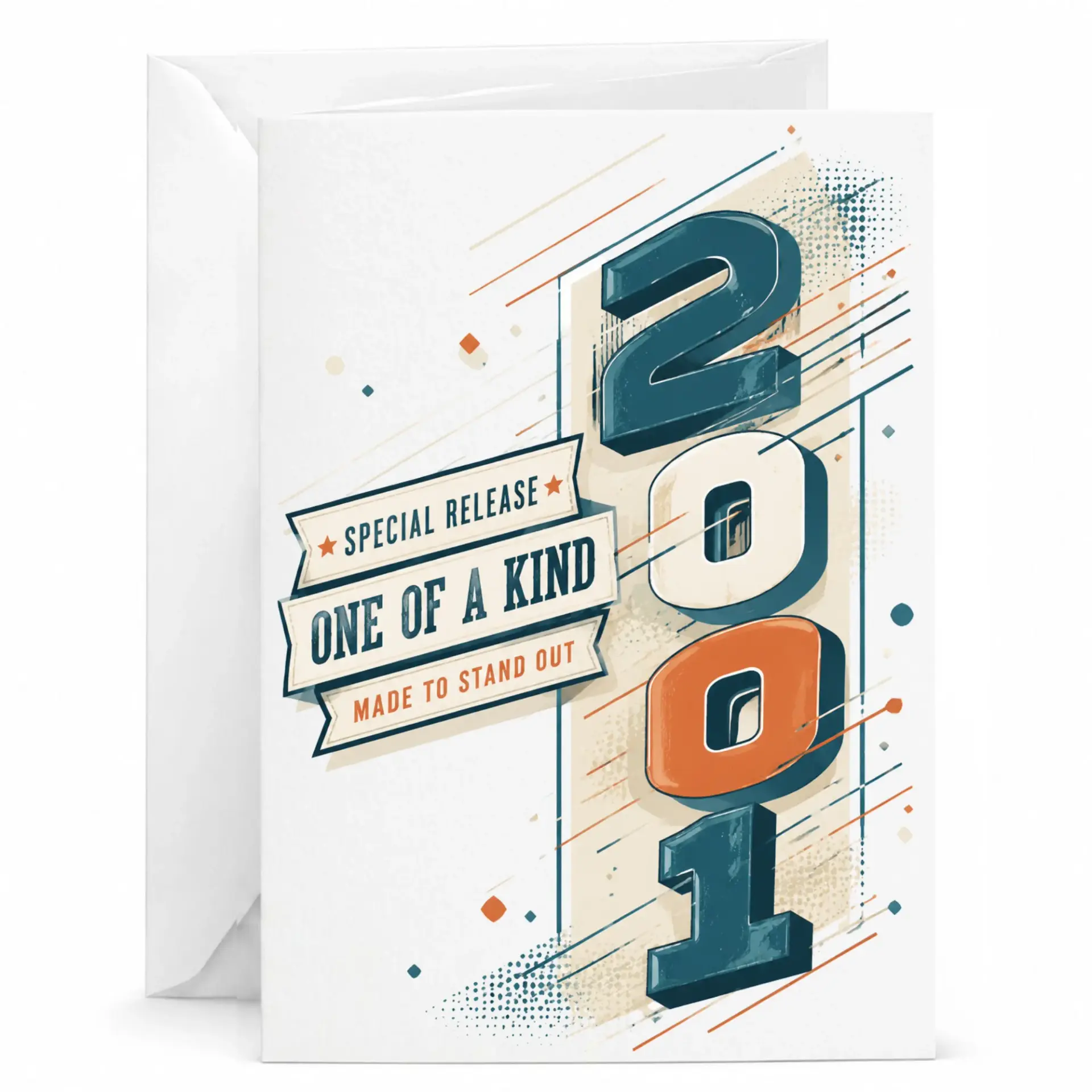 Greeting Card for Birthday Year 2001 Vintage Style Special Release One of a Kind Milestone Anniversary Keepsake