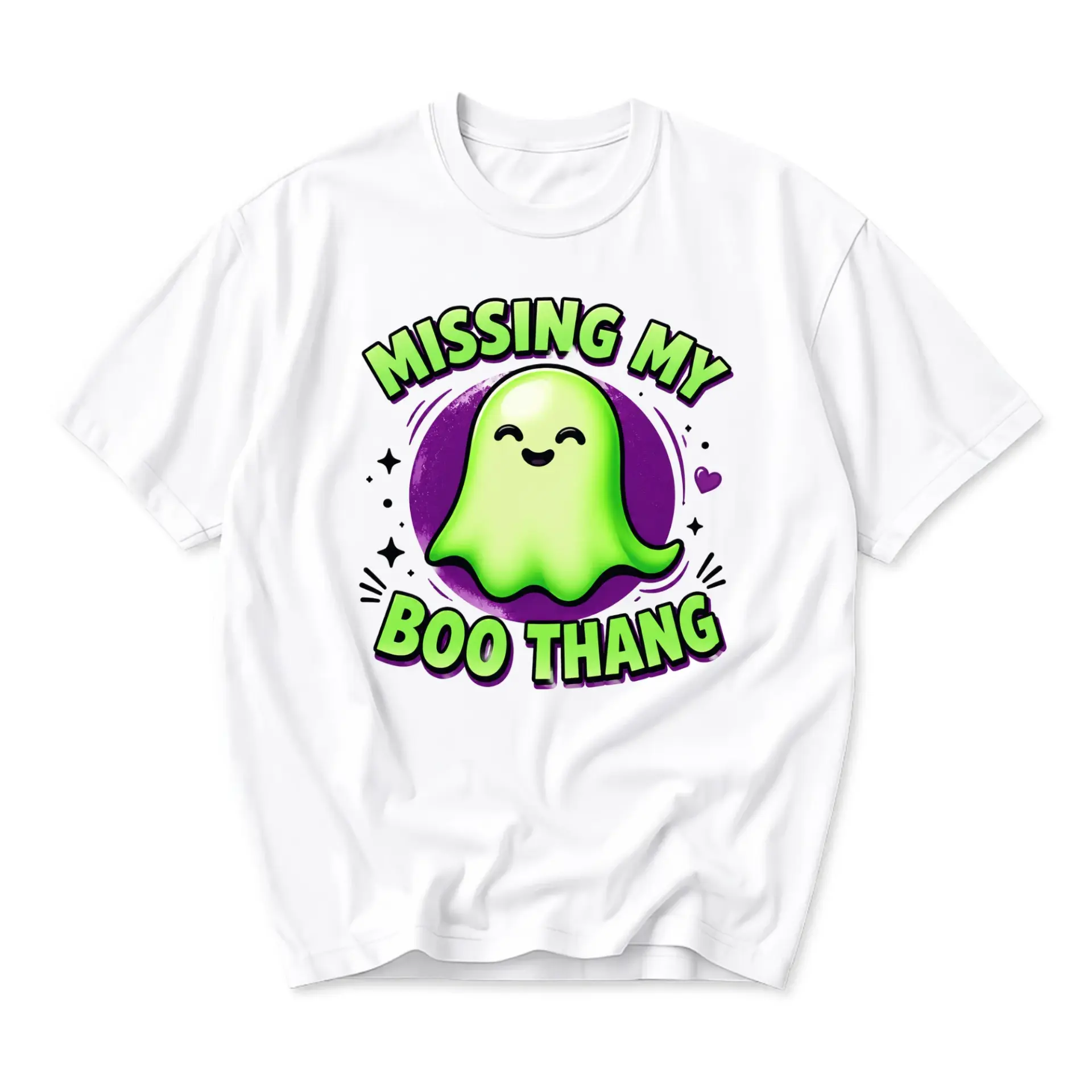 Funny Shirt Missing My Boo Thang Ghost Graphic Tee Unisex Casual Crew Neck Soft Cotton Blend Everyday Graphic Printed Top