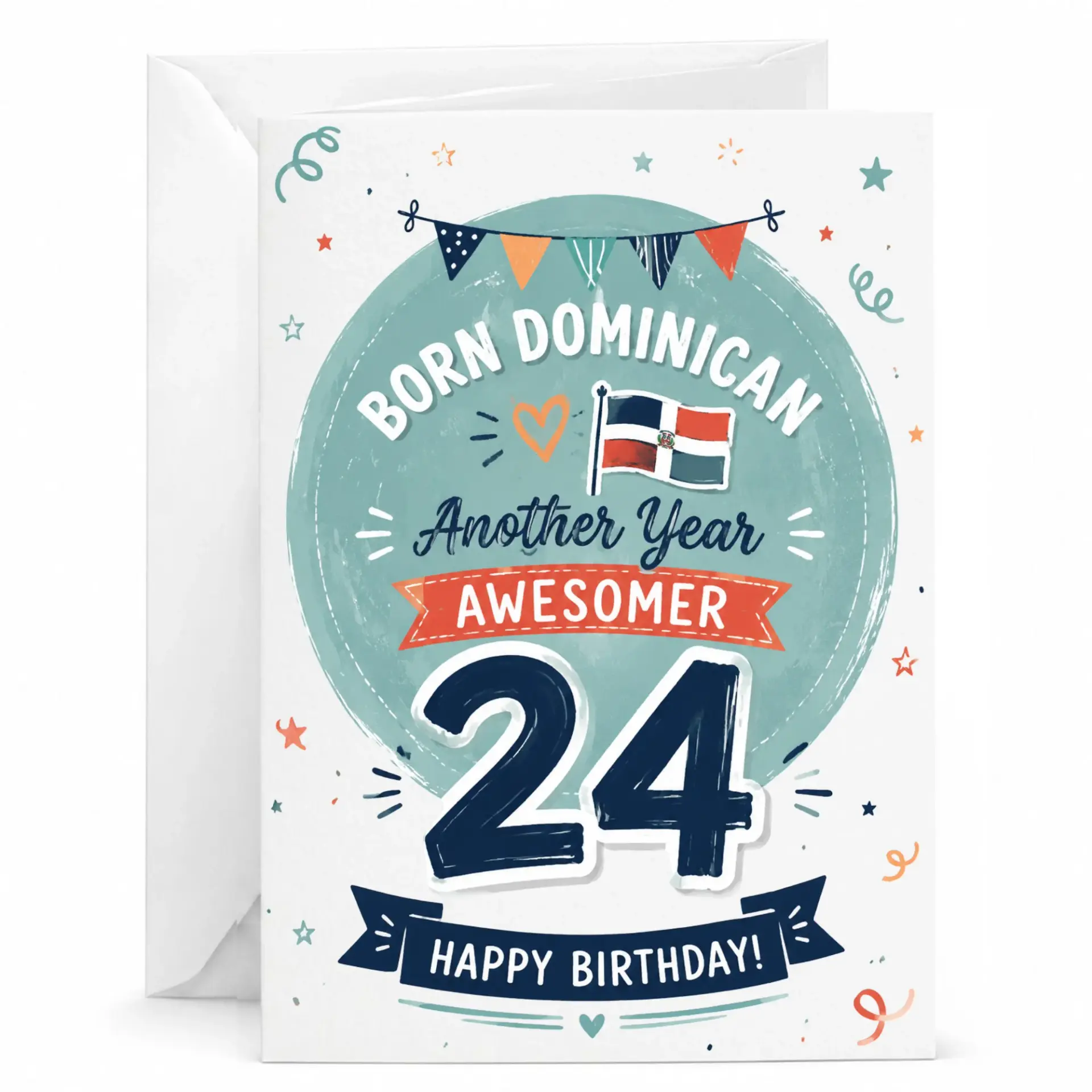 Birthday Card Born Dominican Another Year Awesomer 24th Birthday Celebration Greeting Card for Her or Him
