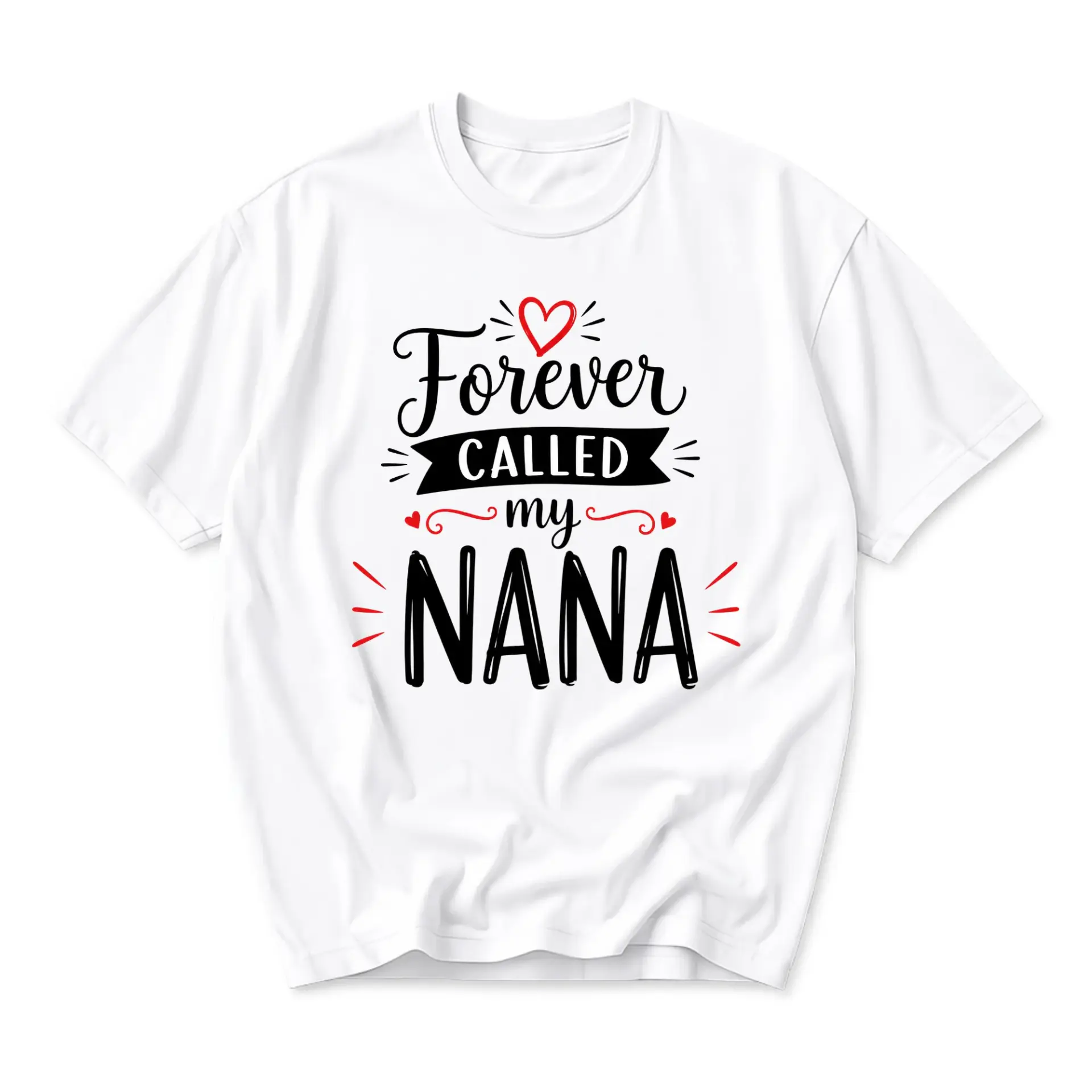Graphic Tee Forever Called My Nana Unisex Crew Neck T-Shirt Soft Casual Apparel for Everyday Comfortable Wear White