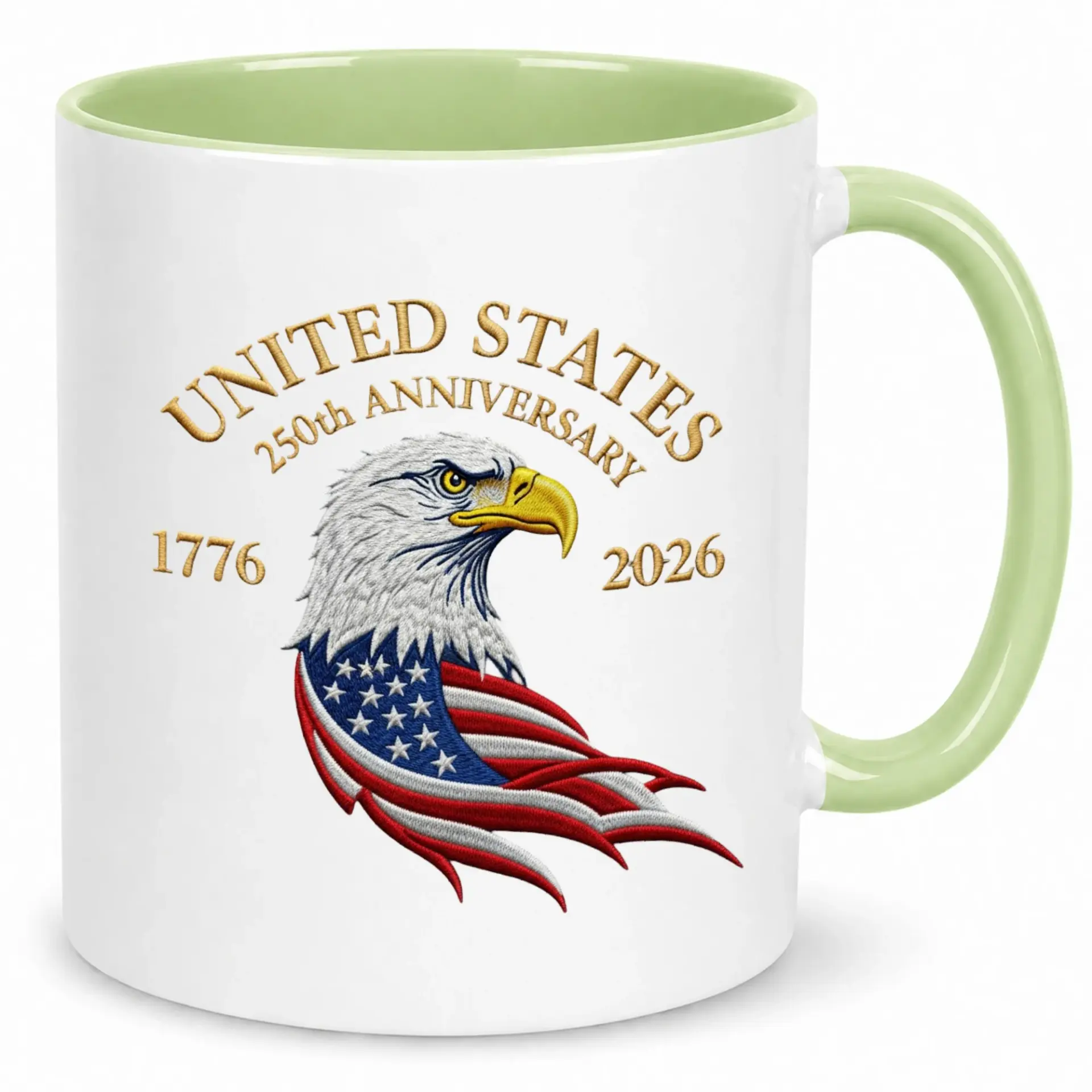 Coffee Mug United States 250th Anniversary 1776-2026 Patriotic Eagle Flag Design Premium Ceramic Beverage Cup