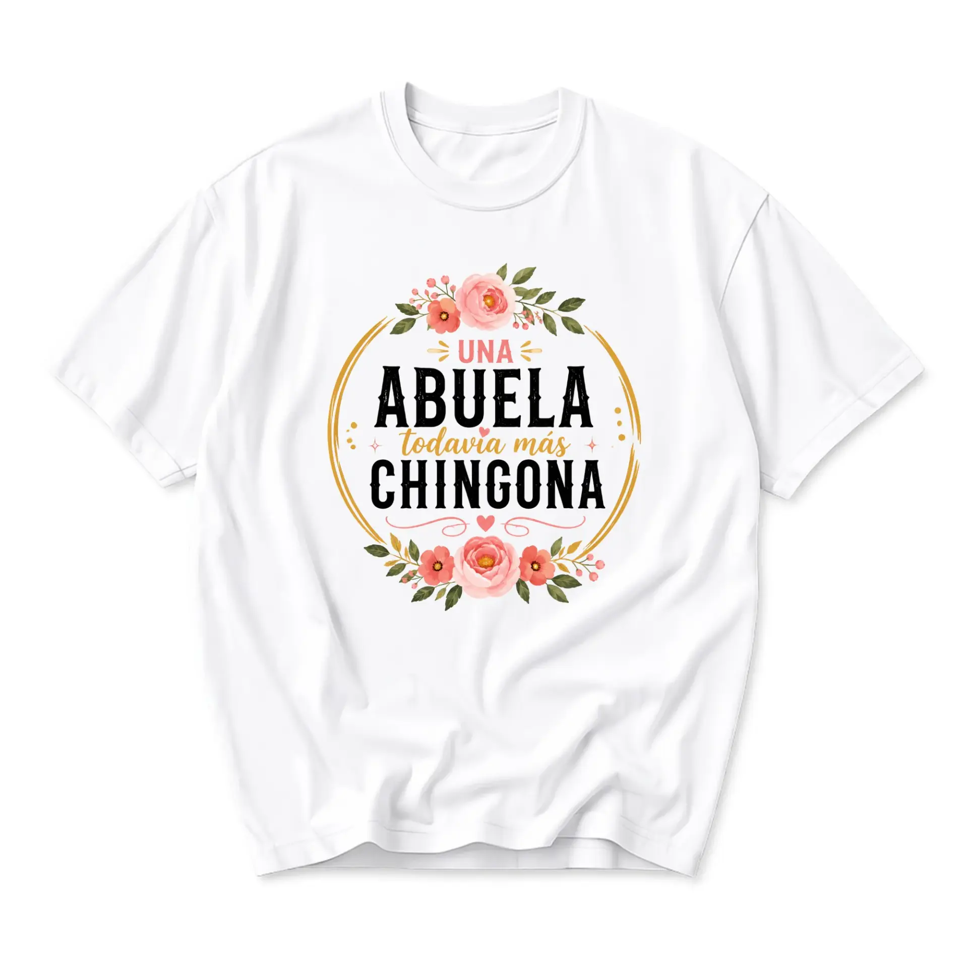 Graphic Tee Unisex Crew Neck T-Shirt Featuring Floral Spanish Typography