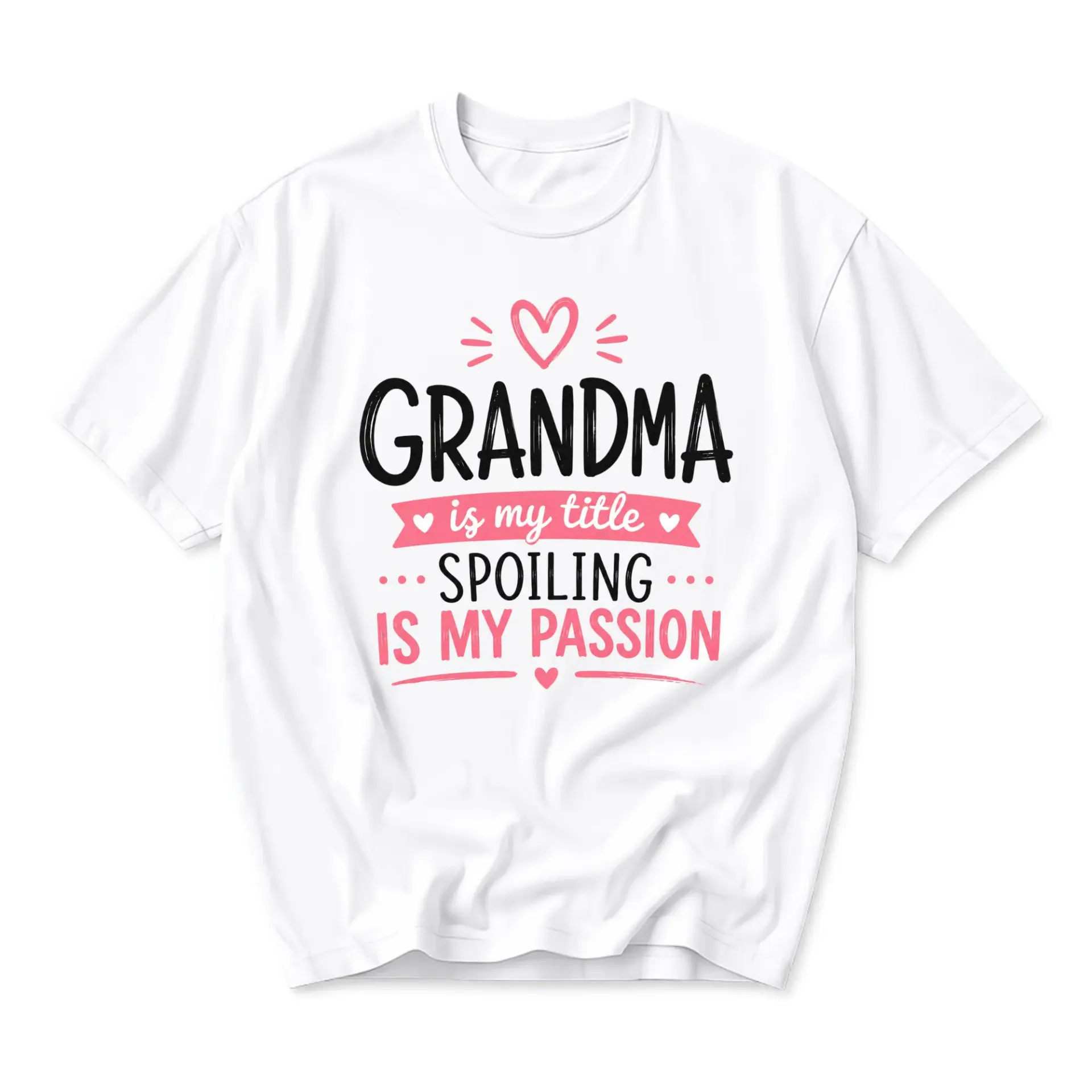 Funny Shirt Grandma Is My Spoiling Is My Passion Graphic Tee Unisex Casual Cotton Crew Neck Short Sleeve Top