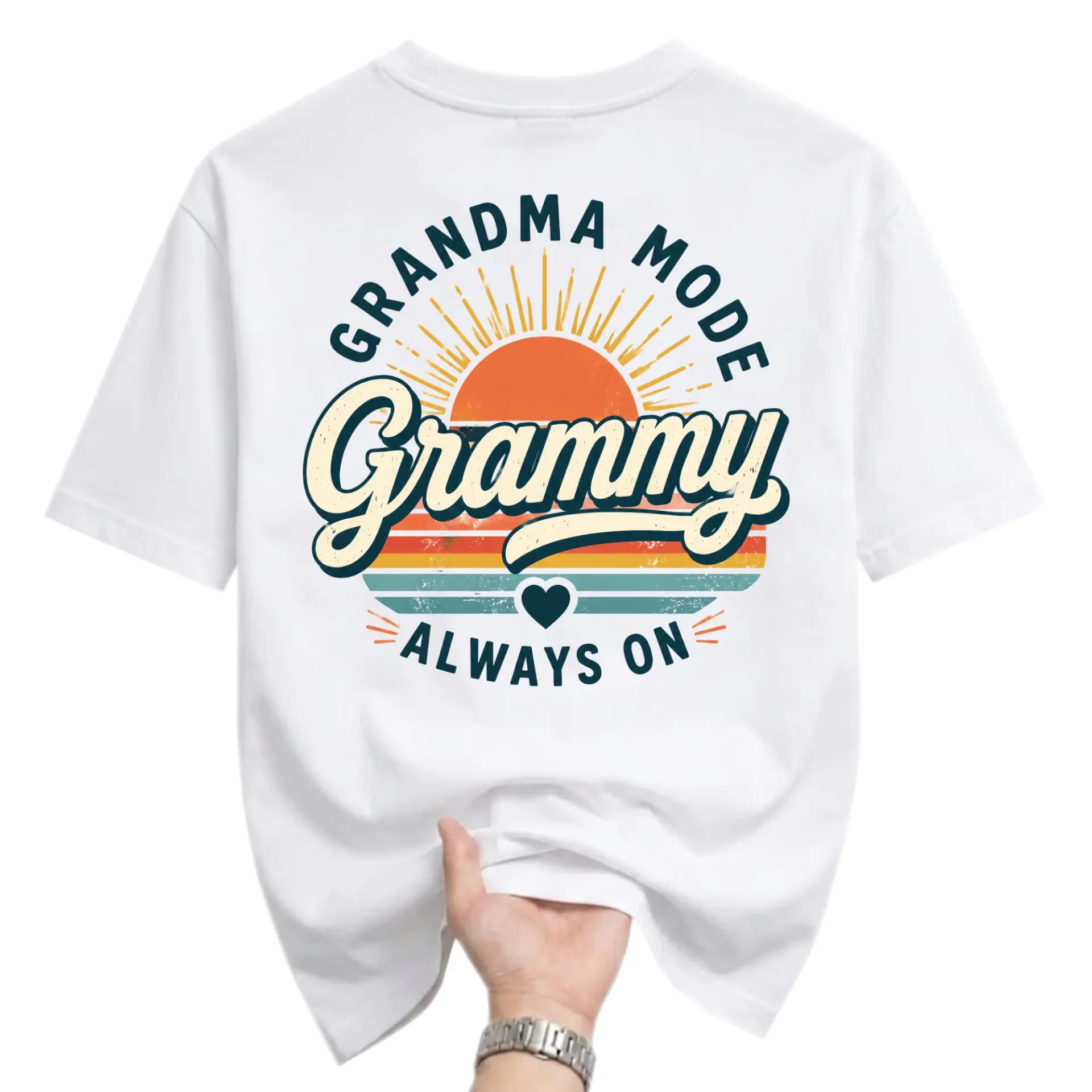 Graphic Tee Grandma Mode Always on Retro Sun Design Unisex Crew Neck Soft