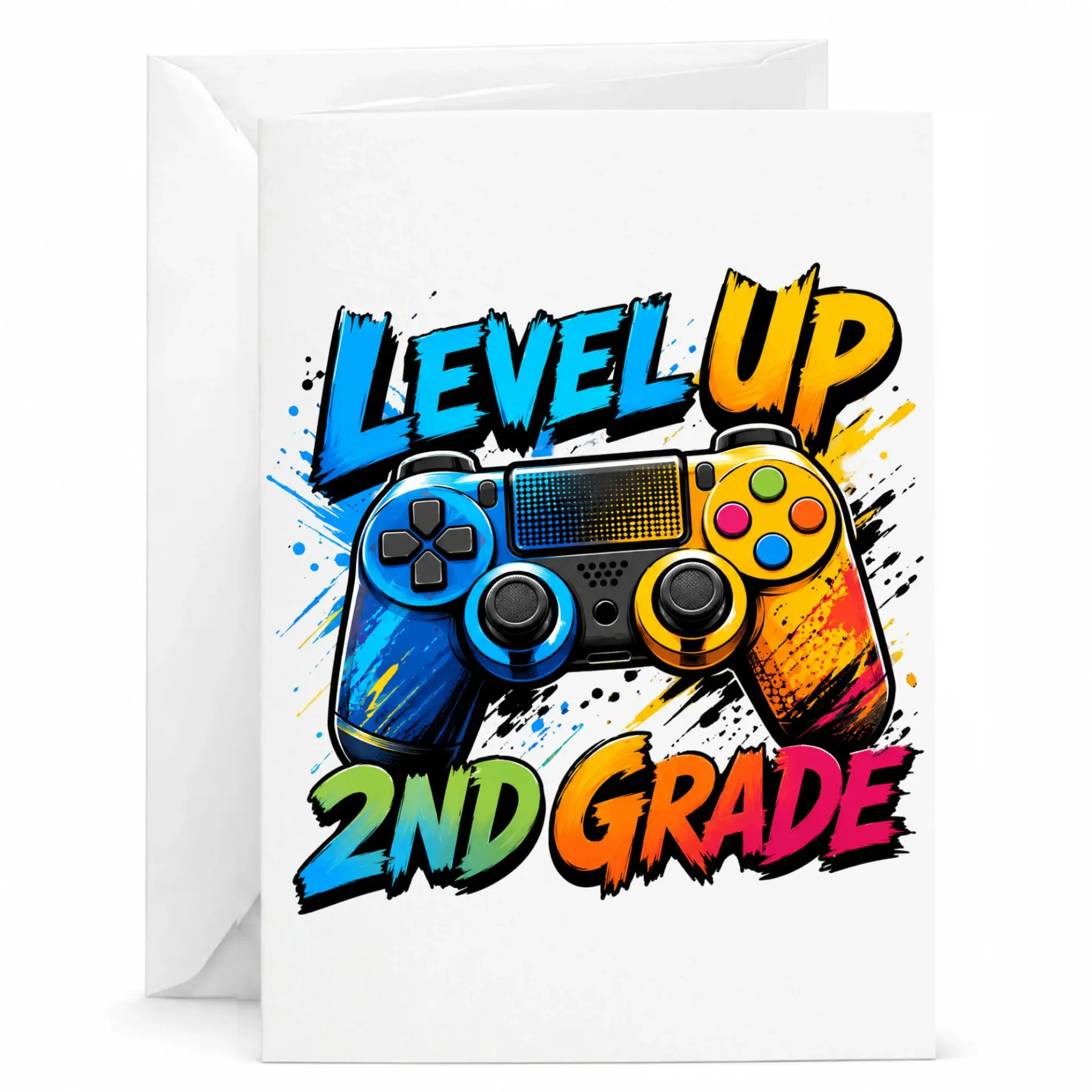 Funny Gaming Greeting Card up Achievement for Gamer Birthday and Accomplishment Congratulations