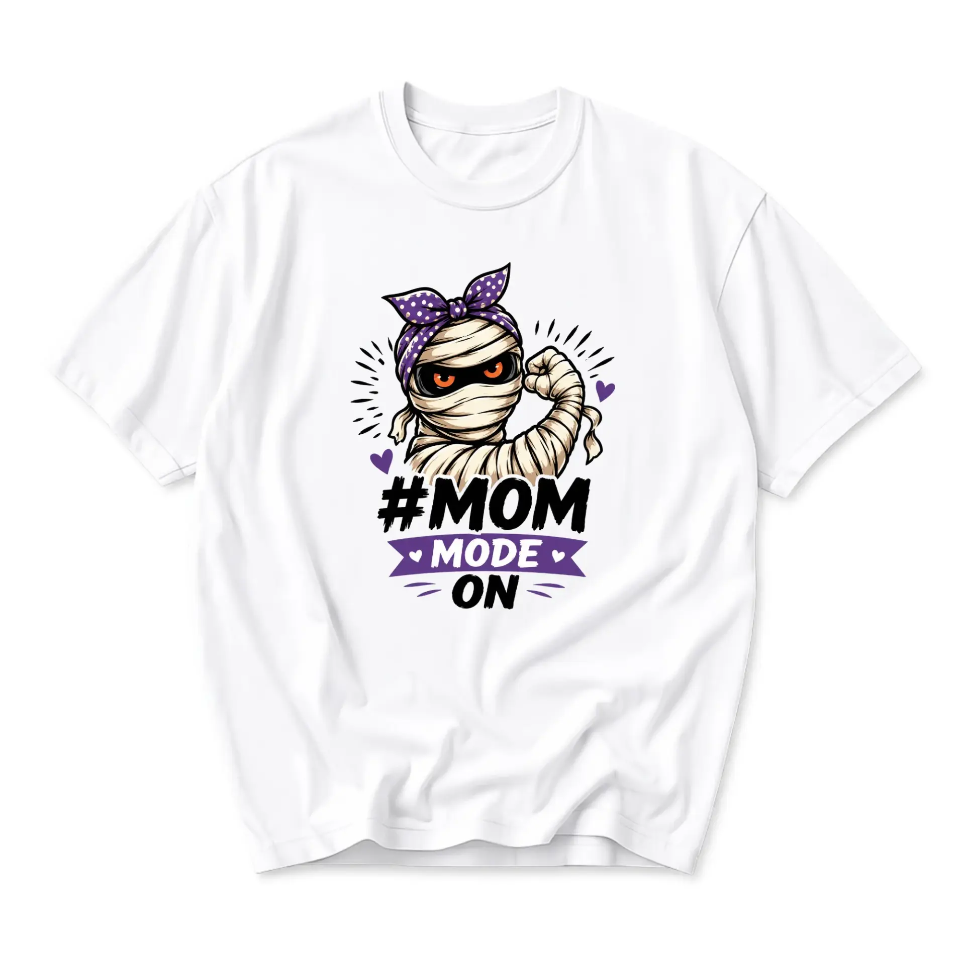 Graphic Tee Mom Mode on Mummy Illustration Unisex Casual Crew Neck T-Shirt Soft Cotton Blend Everyday Comfort Top