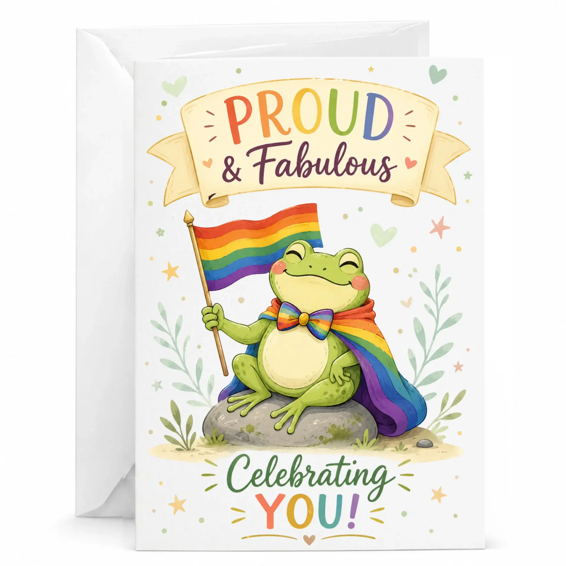 Greeting Card Proud and Fabulous Pride Design Inspirational Supportive for Friends Loved Ones
