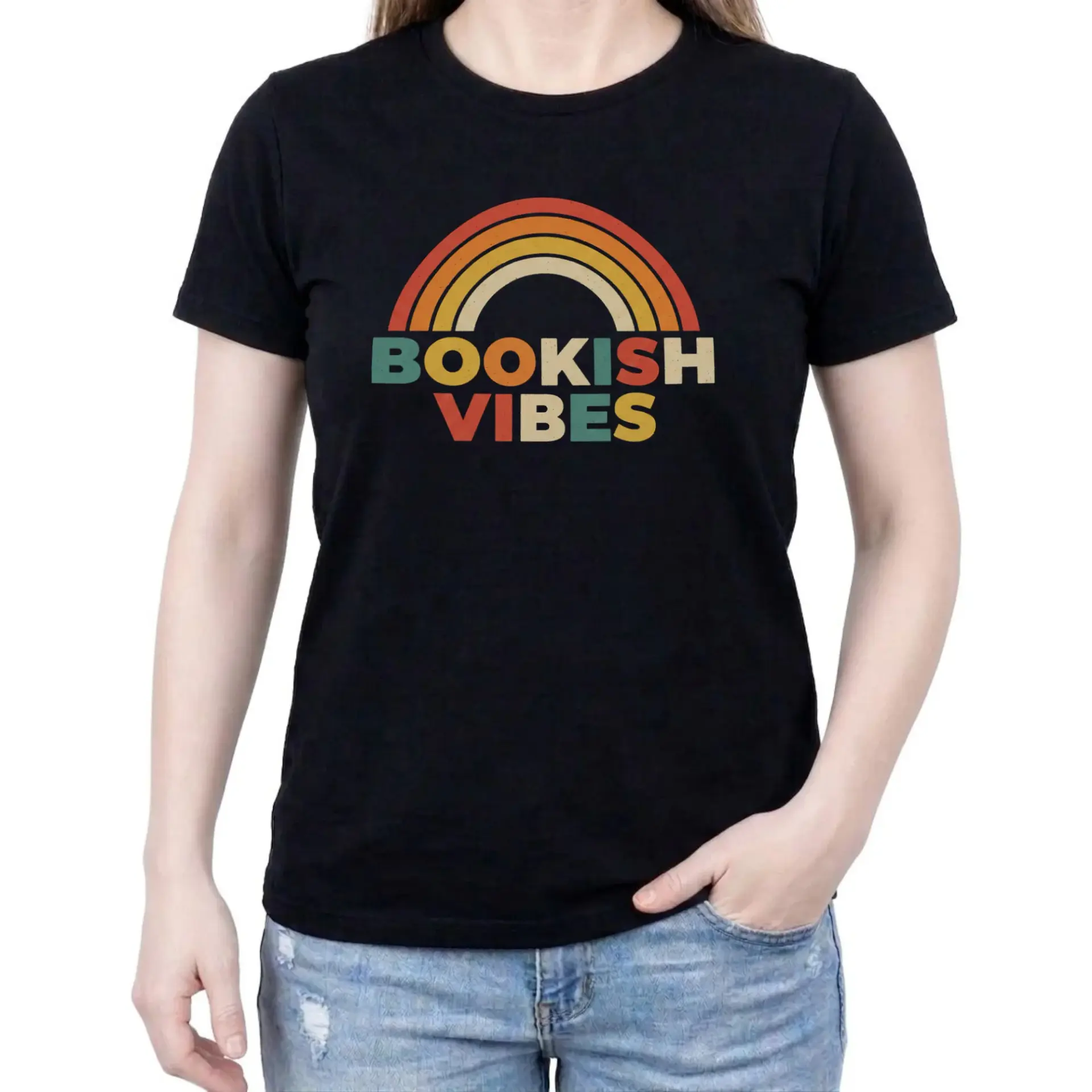 T-shirt Bookish Graphic Tee Retro Style Unisex Crew Neck Casual Everyday Top for Readers and Literature Lovers