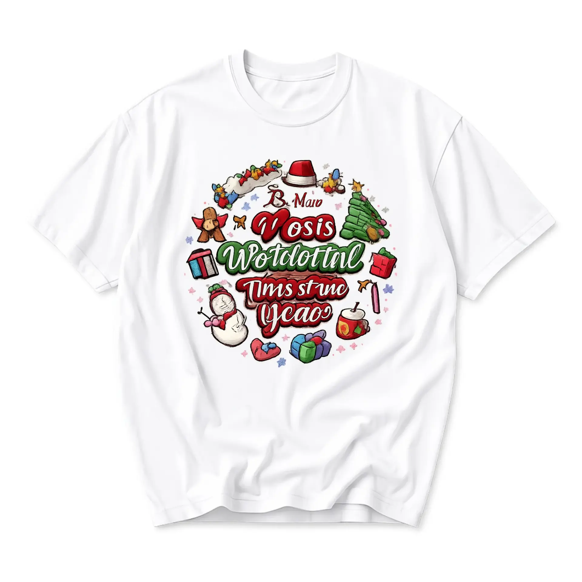Graphic Tee Unisex Christmas Holiday Celebration Print Short Sleeve Shirt Casual Soft Cotton Blend Everyday Top