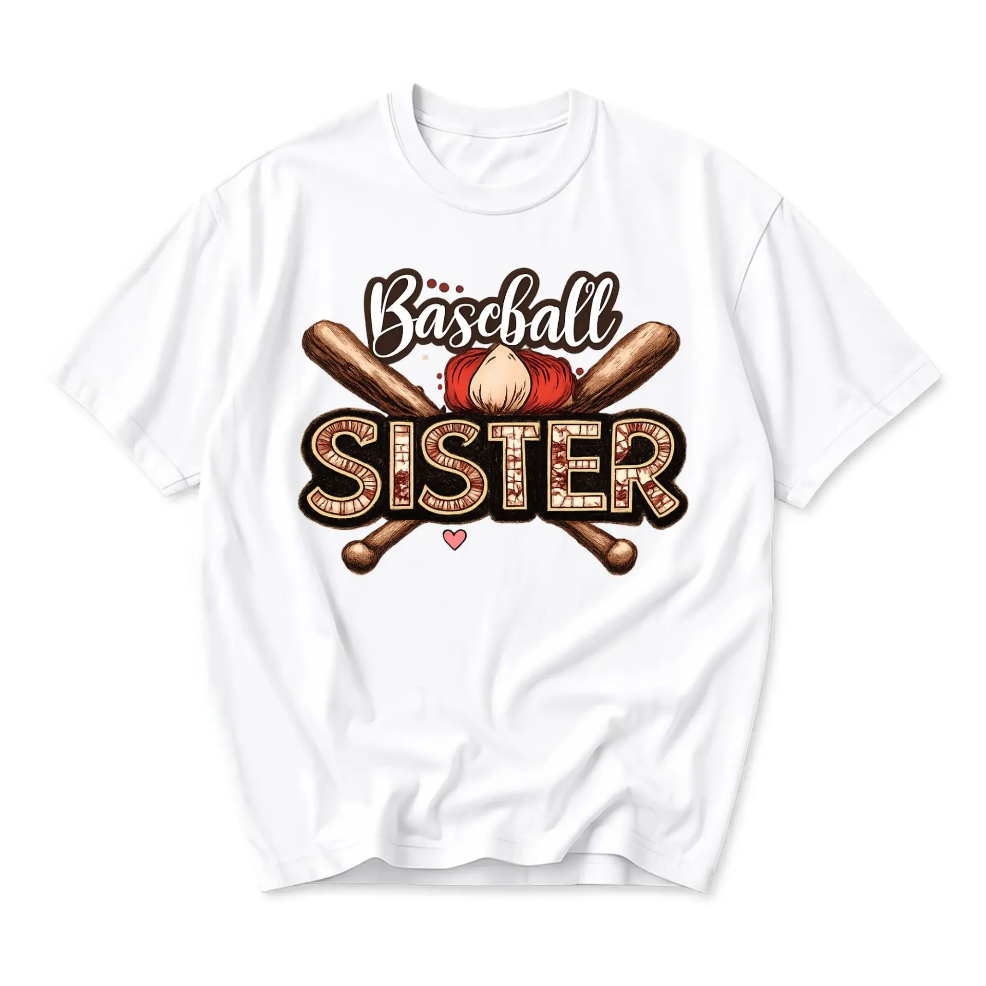 Graphic Tee Baseball Sister Sport Enthusiast Shirt Casual Crew Neck Apparel