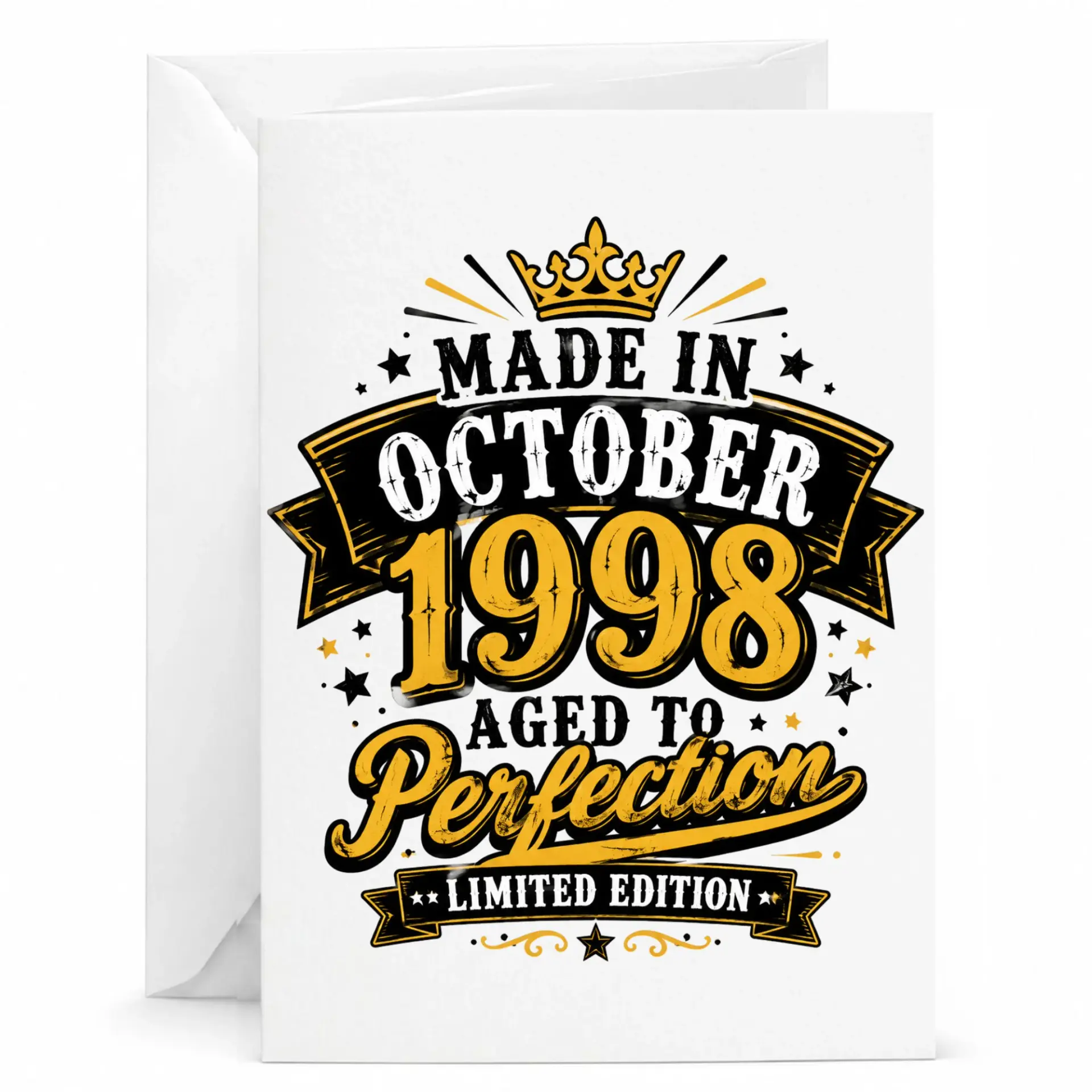 Birthday Card Made in October 1998 Aged to Perfection Greeting Card for Special Anniversary Milestone Celebration
