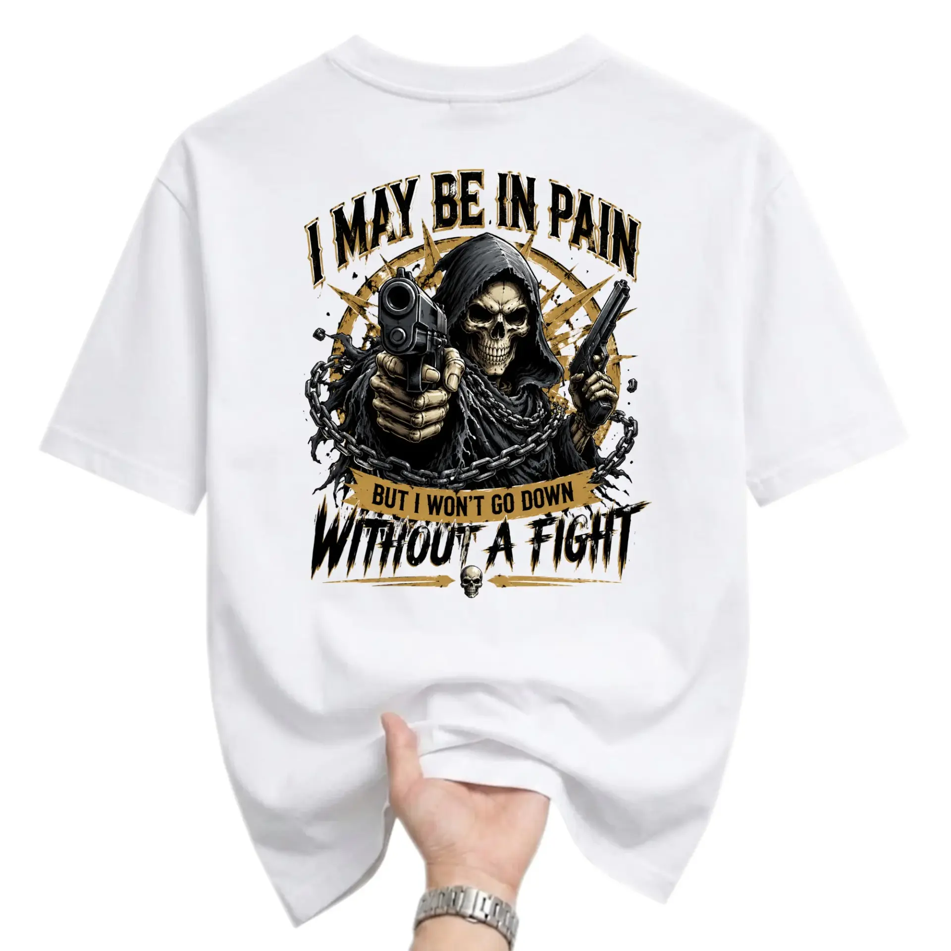 Funny Shirt Grim Reaper Graphic Tee Unisex Short Sleeve Cotton Crew Neck Top for Casual Everyday Wear and Self Expression