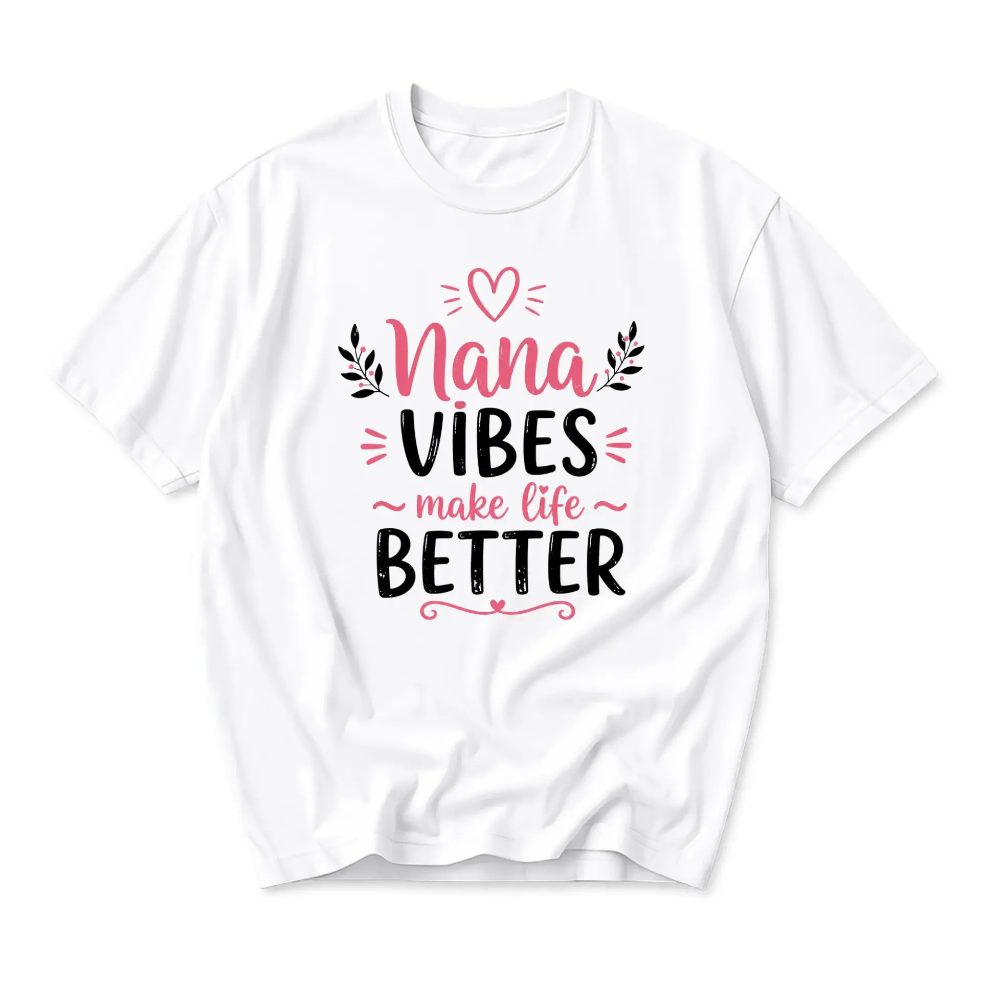 Graphic Tee Nana Make Life Better Print Unisex Crew Neck Shirt for Casual