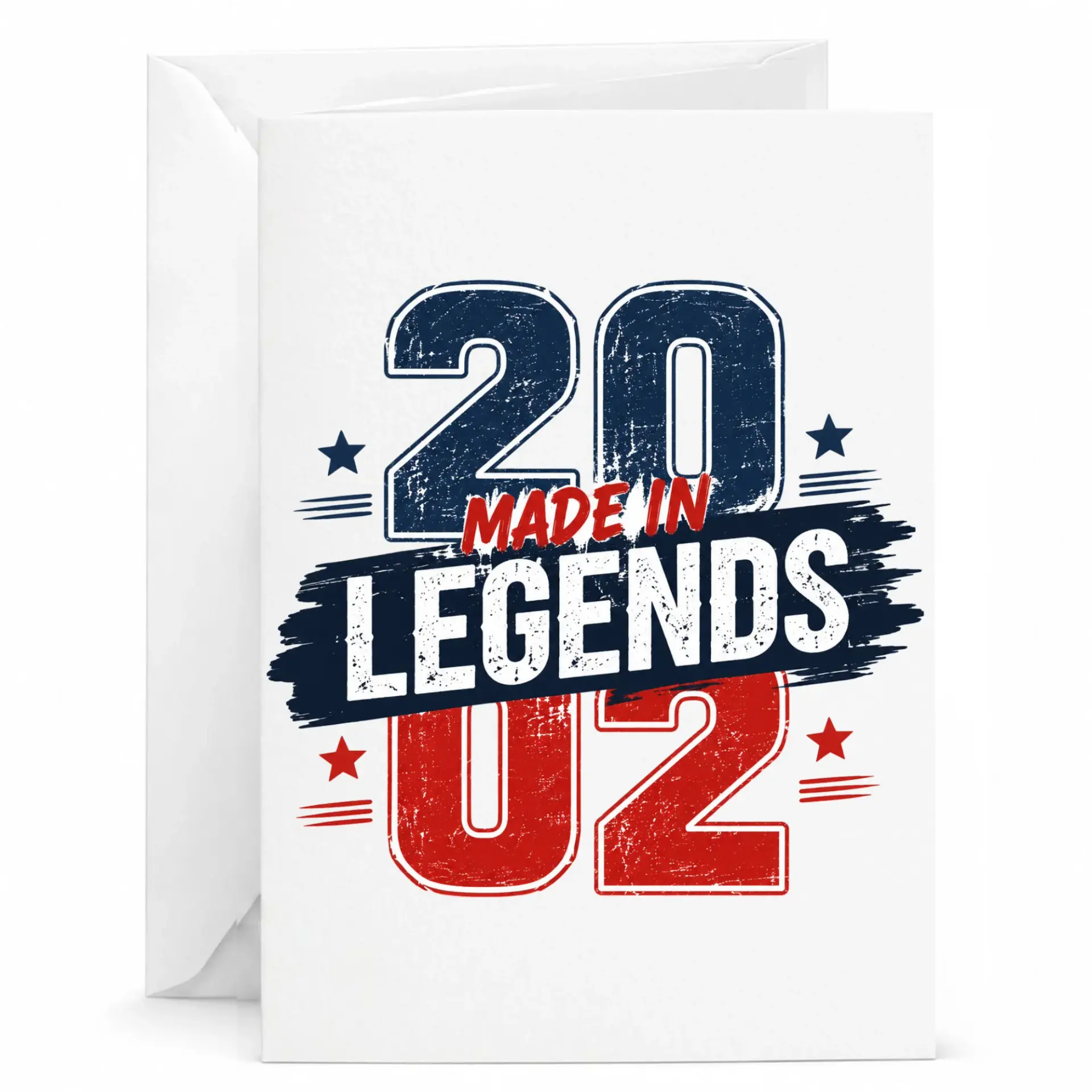 Birthday Card Made in 2002 Legends Vintage Style Graphic Greeting Card for Milestone Celebration and Birthday Gift