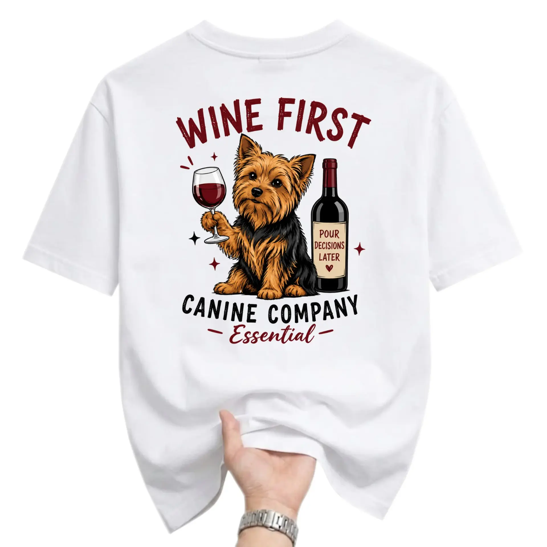 Funny Shirt Wine First Canine Company Unisex Graphic Tee Featuring with