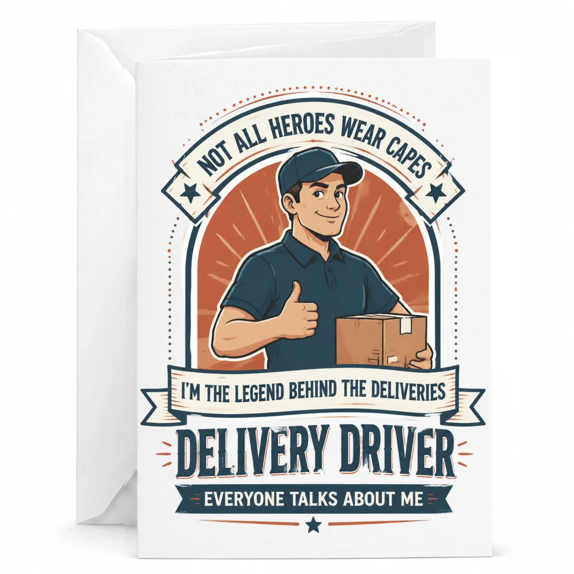 Funny Delivery Driver Greeting Card Not All Heroes Wear Capes Professional Appreciation Note Card for Courier