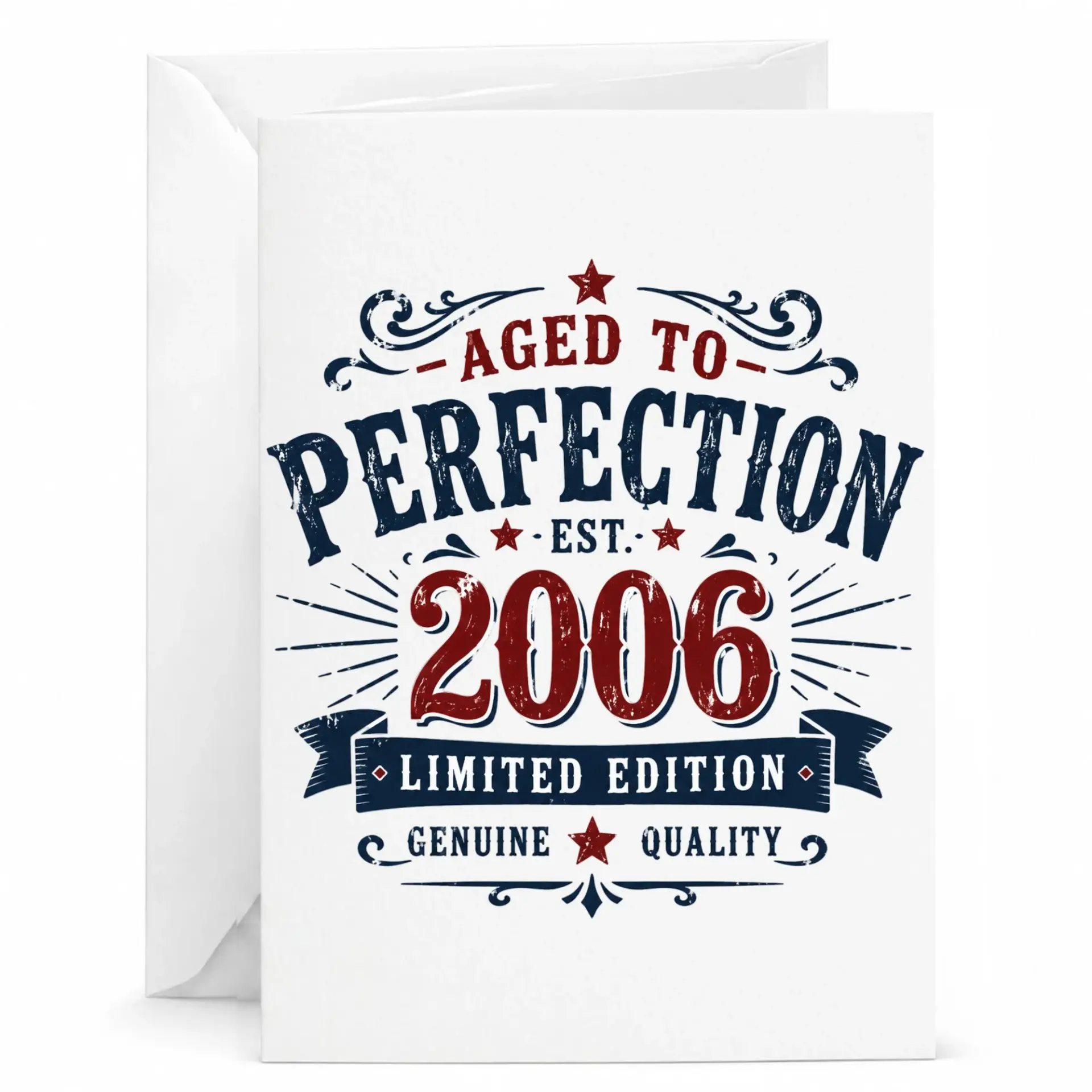Birthday Card Aged to Perfection Established 2006 Vintage Style Greeting Card with Envelope for Birthday Celebration