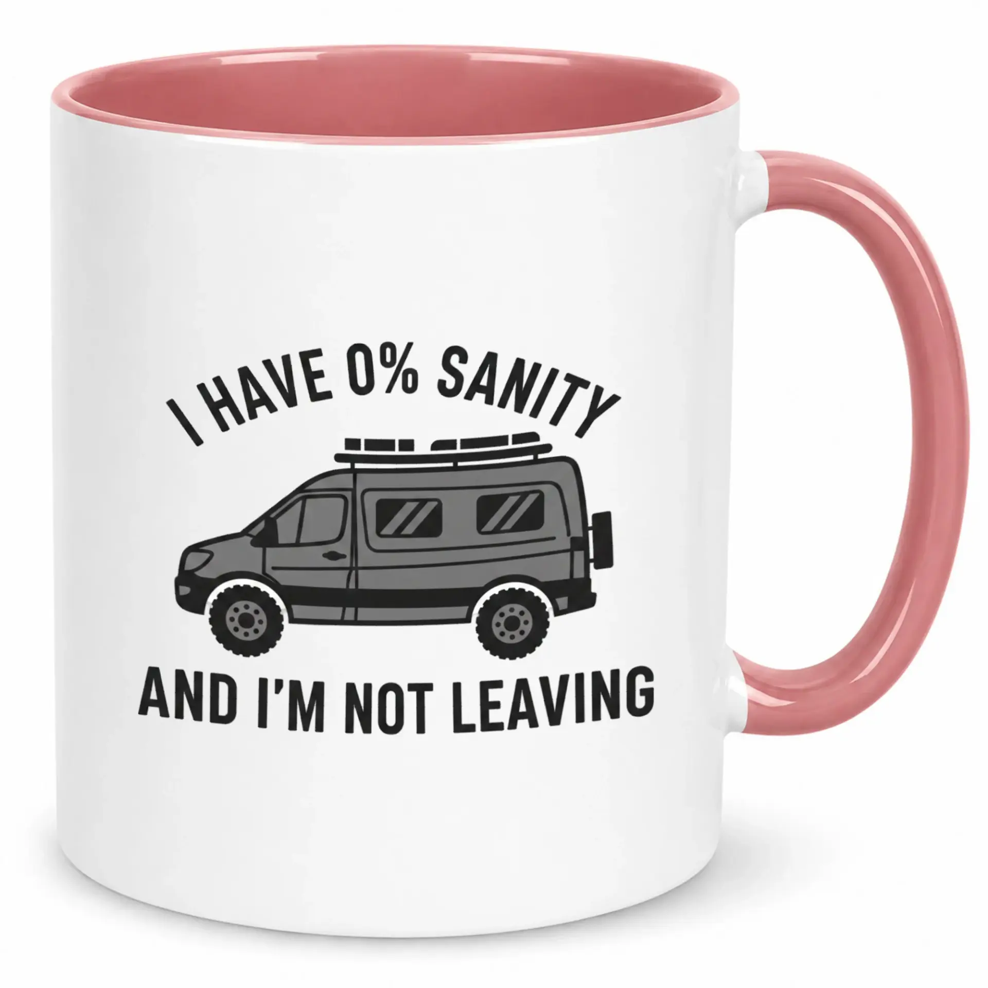 Funny Camper Van Coffee Mug with Humorous Sanity Quote Unique Ceramic Beverage Cup for Travel Enthusiasts & Home Office Desk Decor