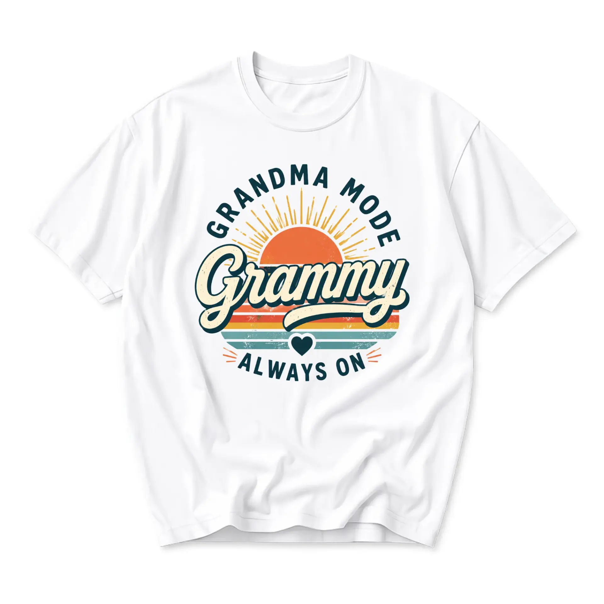 Graphic Tee Grandma Mode Always on Retro Sun Design Unisex Crew Neck Soft