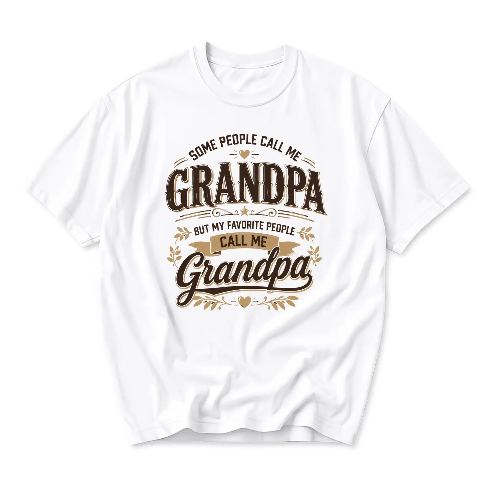 Funny Shirt Some People Call Me Grandpa but My Favorite People Call Me Grandpa Graphic Print Unisex Crew Neck Tee