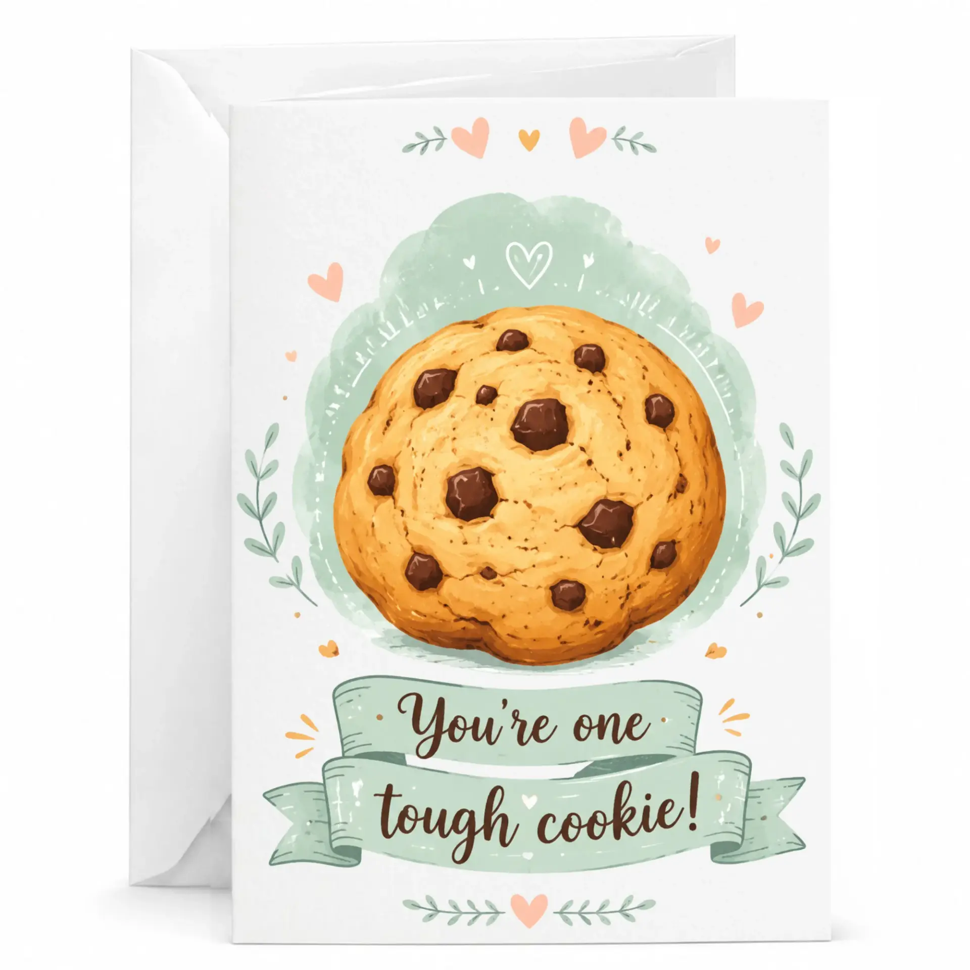 Funny Greeting Card You Are One Tough Cookie Encouragement Card for Friends and Loved Ones with Matching Envelope