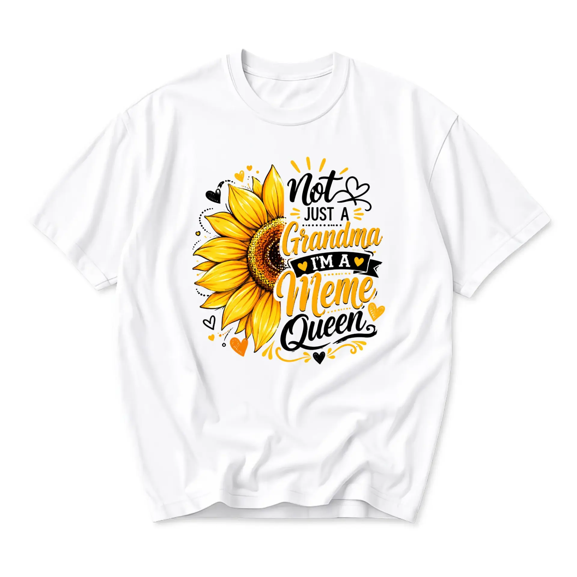 Funny Shirt Not Just a Grandma I Am a Meme Queen Graphic Tee Sunflower