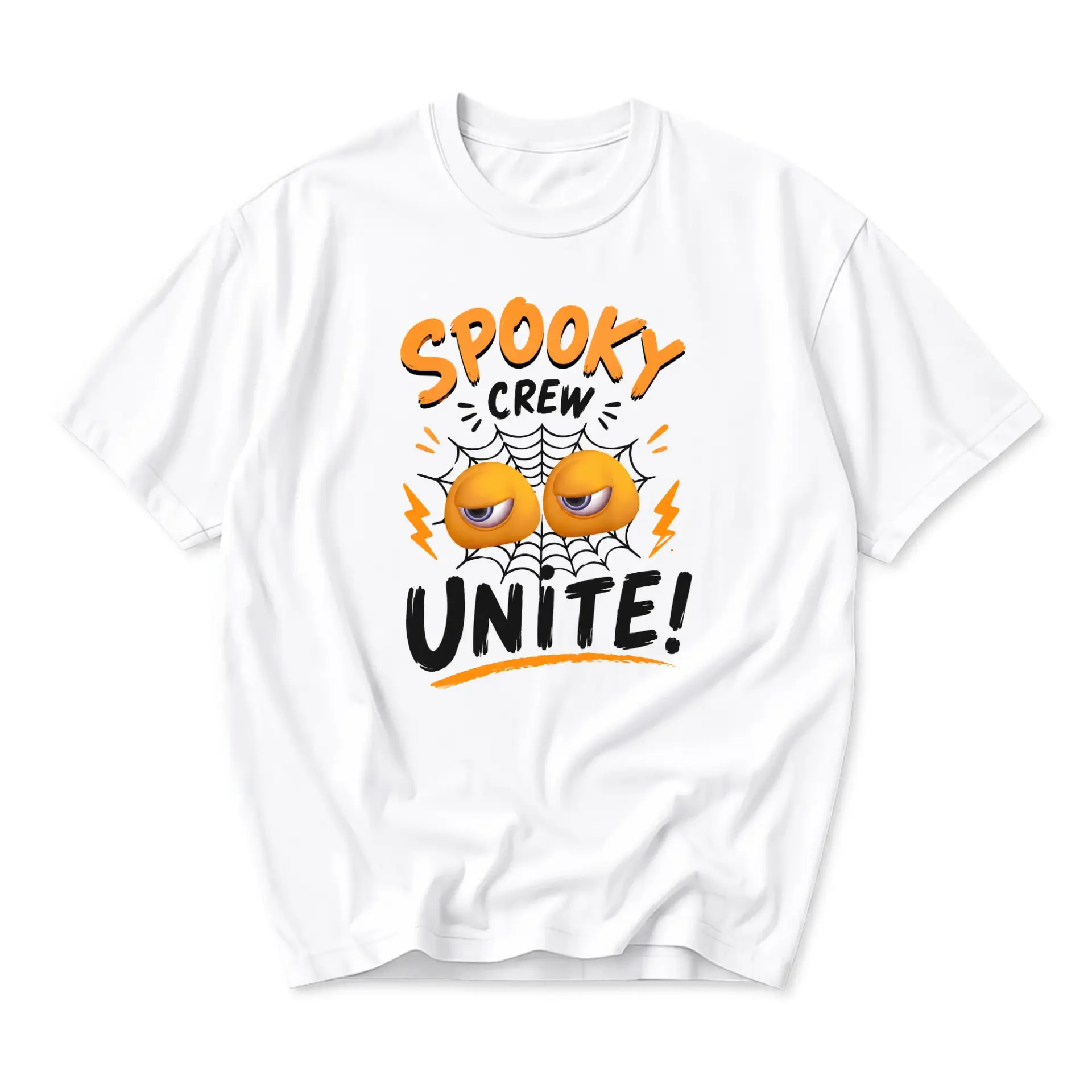 Graphic Tee Spooky Crew Unite Fun Humor Halloween Style Unisex Casual Short Sleeve Crew Neck Cotton Blend Shirt