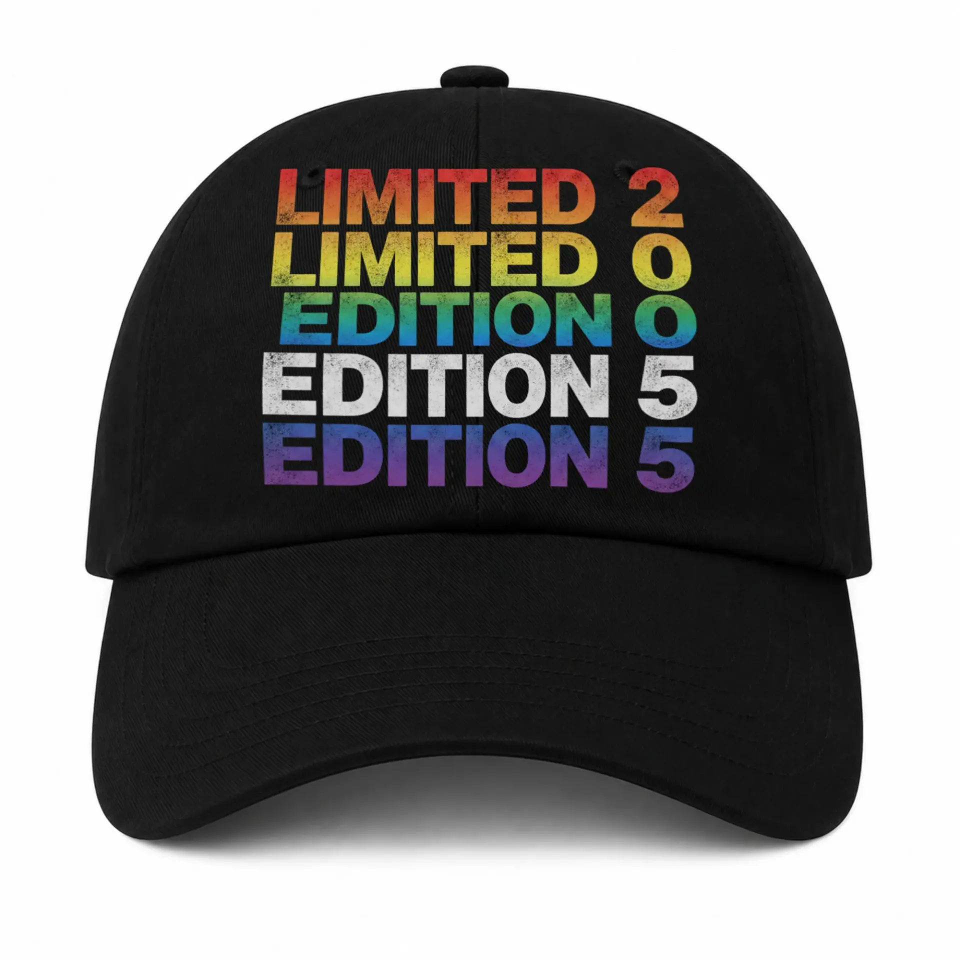 Baseball Cap Retro Rainbow Striped Design Vintage Style Adjustable Hat