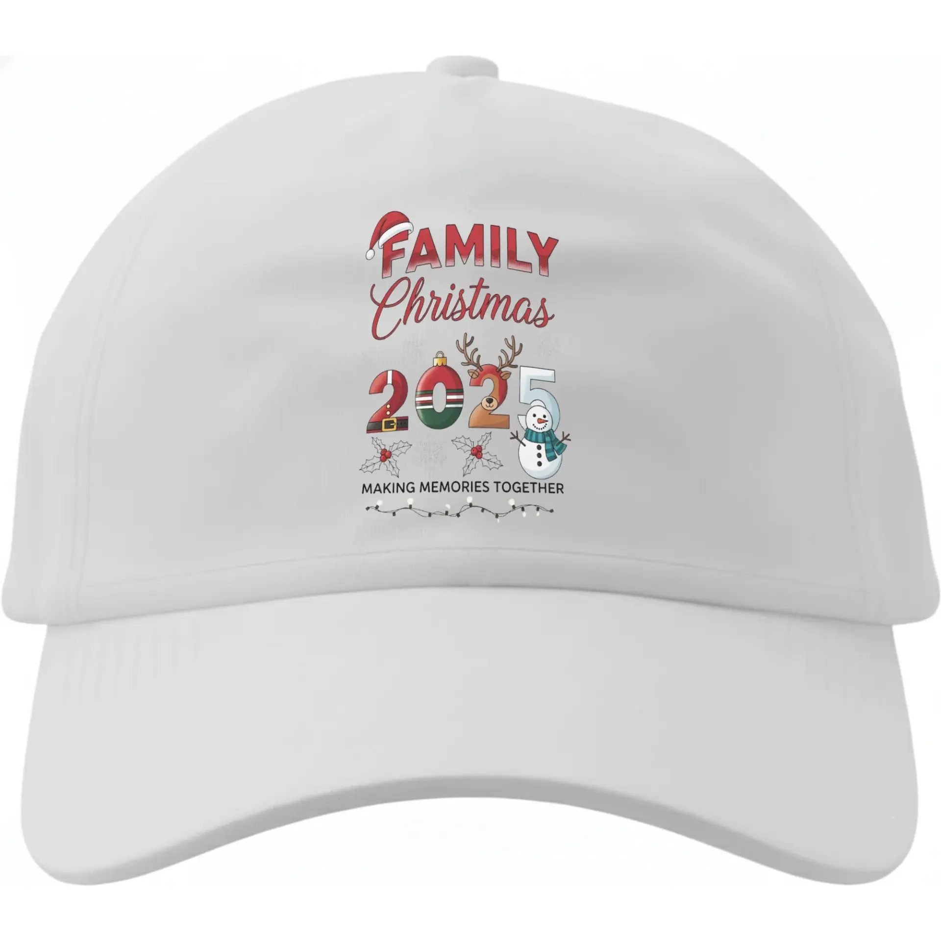 Baseball Cap Family Christmas 2025 Graphic Hat Making Memories Together Embroidered Style Cotton Sun Protection Headwear