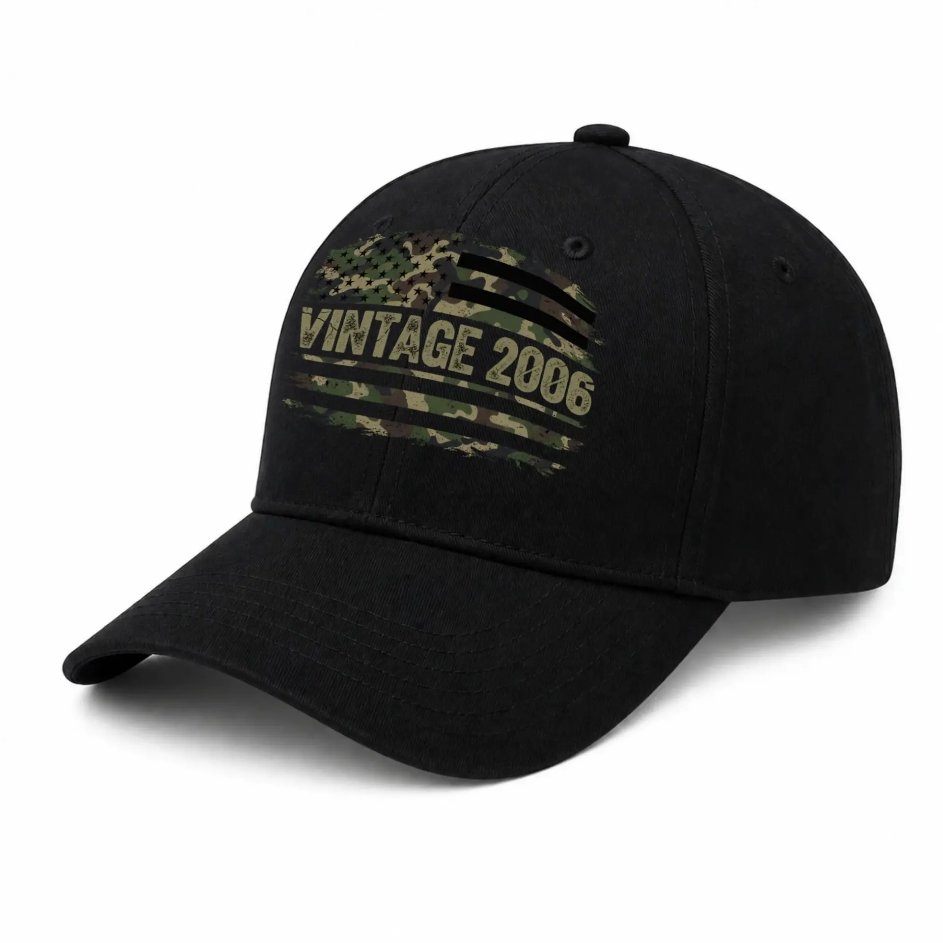 Baseball Cap Vintage Style Camouflage Design Adjustable Cotton Dad Hat