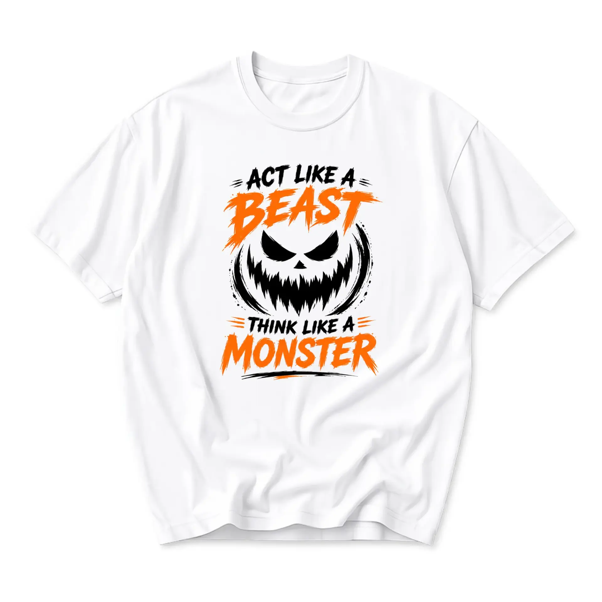 Graphic Tee Act Like a Beast Think Like a Monster Unisex Short Sleeve Crew Neck Casual Cotton Blend Apparel