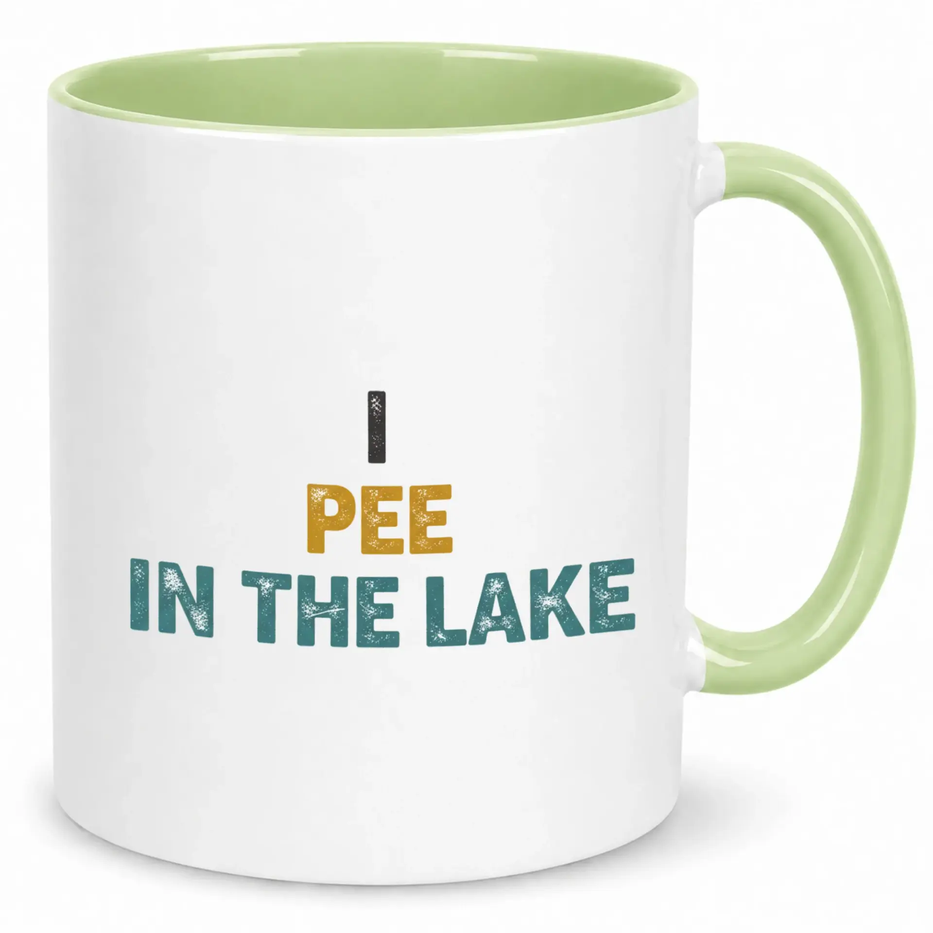 Funny I Pee in the Lake Ceramic Coffee Mug Humorous Life Drinkware for Camping Boating Outdoors Enthusiasts Unique Novelty Tea Cup Gift