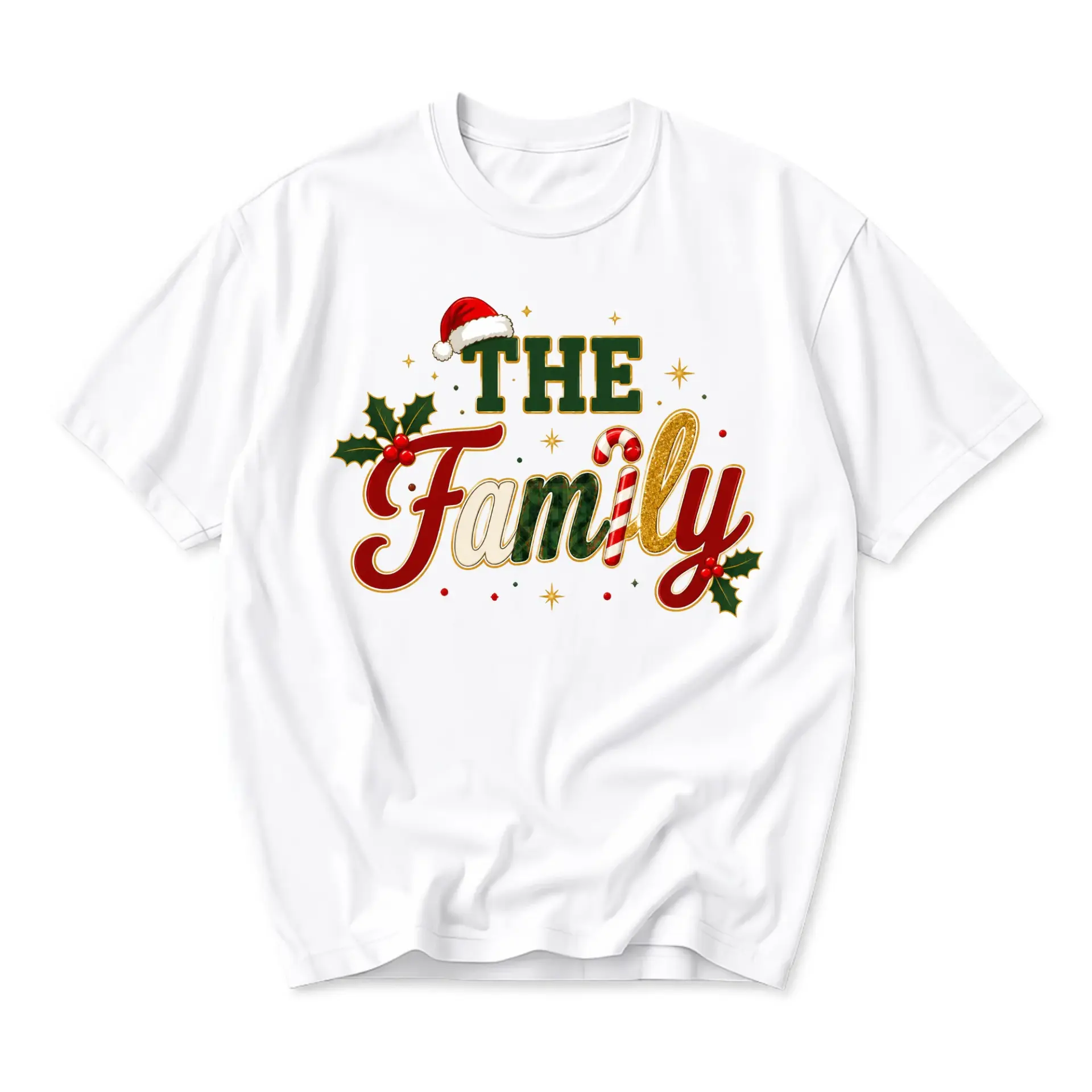 Graphic Tee the Family Christmas Shirt Unisex Crew Neck Short Sleeve Holiday Apparel for Casual Everyday Wear Festive