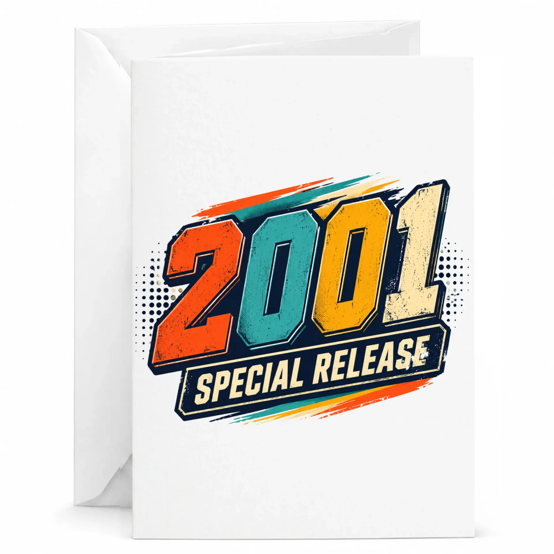 Greeting Card 2001 Special Release Vintage Retro Style Birthday Celebration Stationery Card for Milestone Anniversary