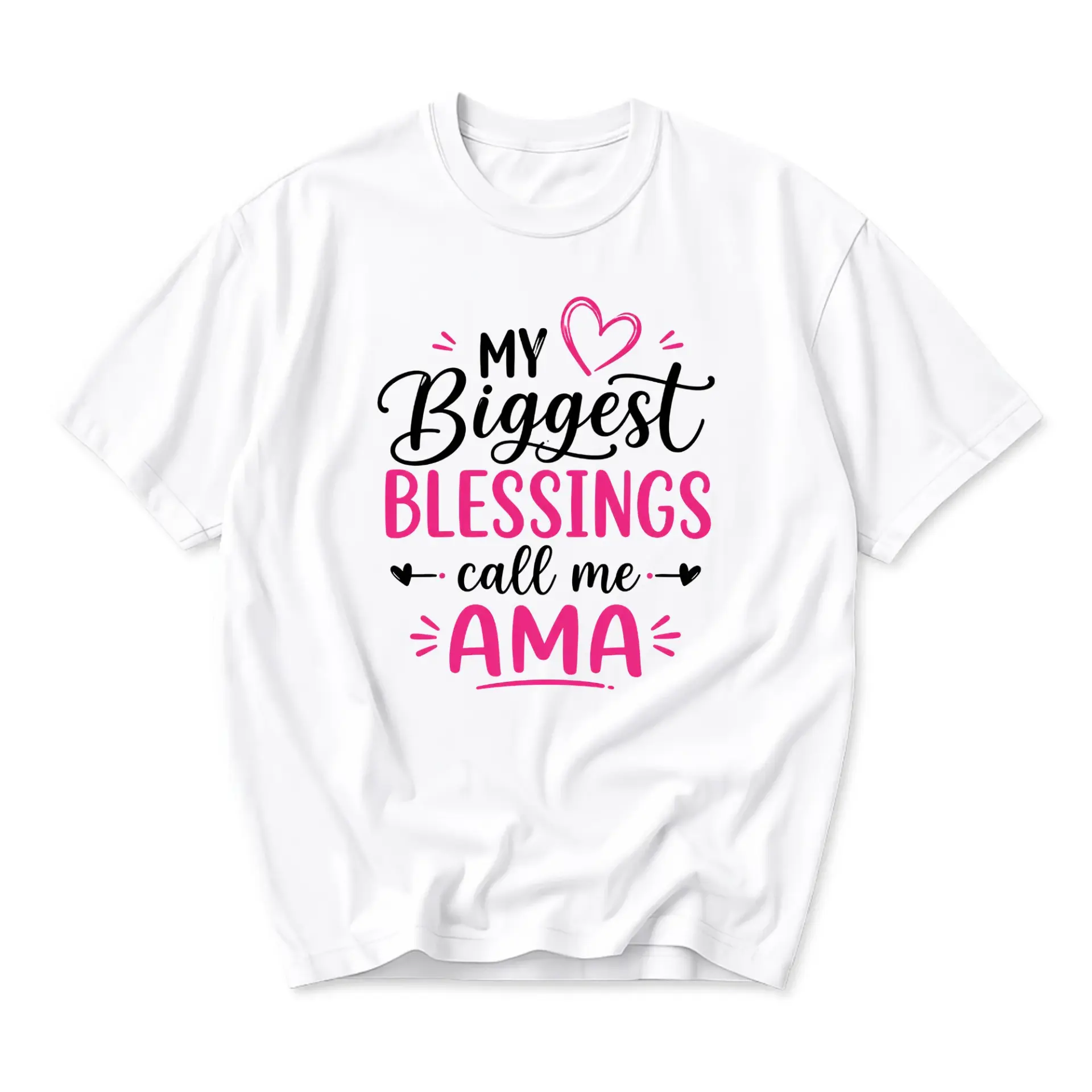 Funny Shirt My Biggest Blessings Call Me Ama Graphic Tee Unisex Crew Neck