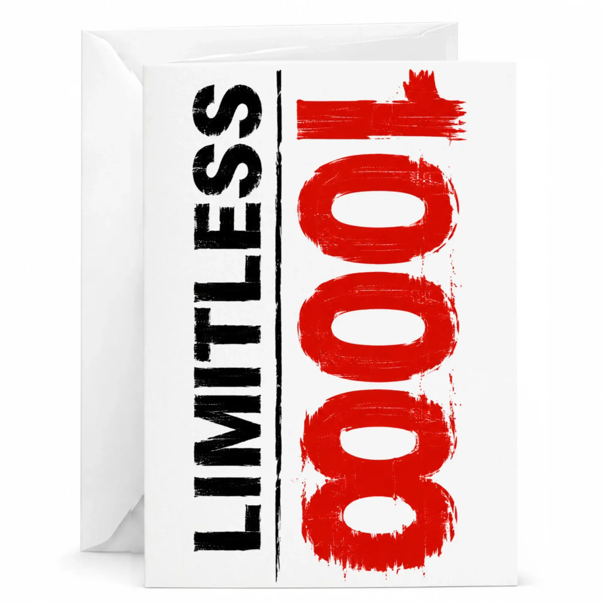 Limitless 10001 Greeting Card for Encouragement and Special Occasions, Modern Minimalist Typography Stationery