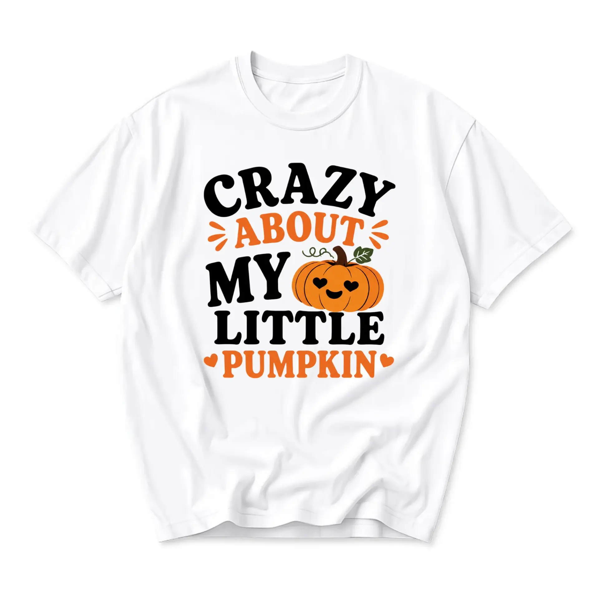Graphic Tee Crazy About My Little Pumpkin Unisex Casual Shirt Autumn Holiday Apparel Seasonal Themed Crew Neck Pullover