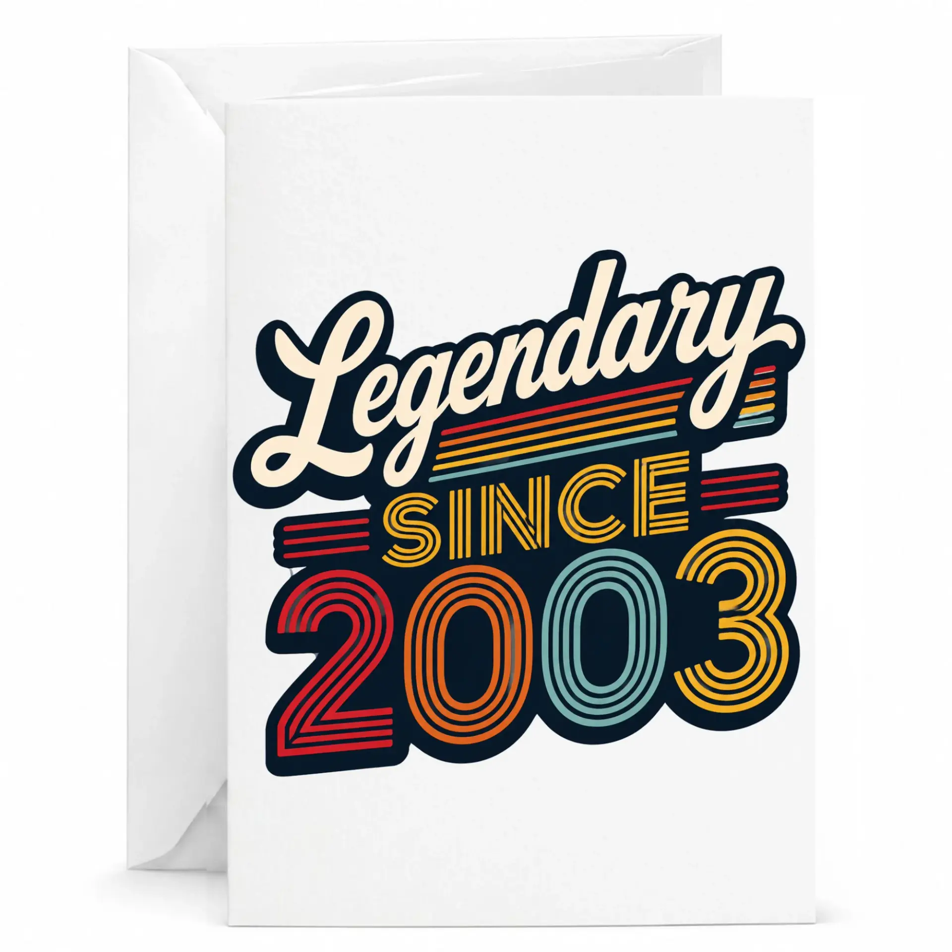 Birthday Card Legendary Since 2003 Retro Vintage Style Greeting Card for Milestone Celebrations and Birth Year Anniversaries