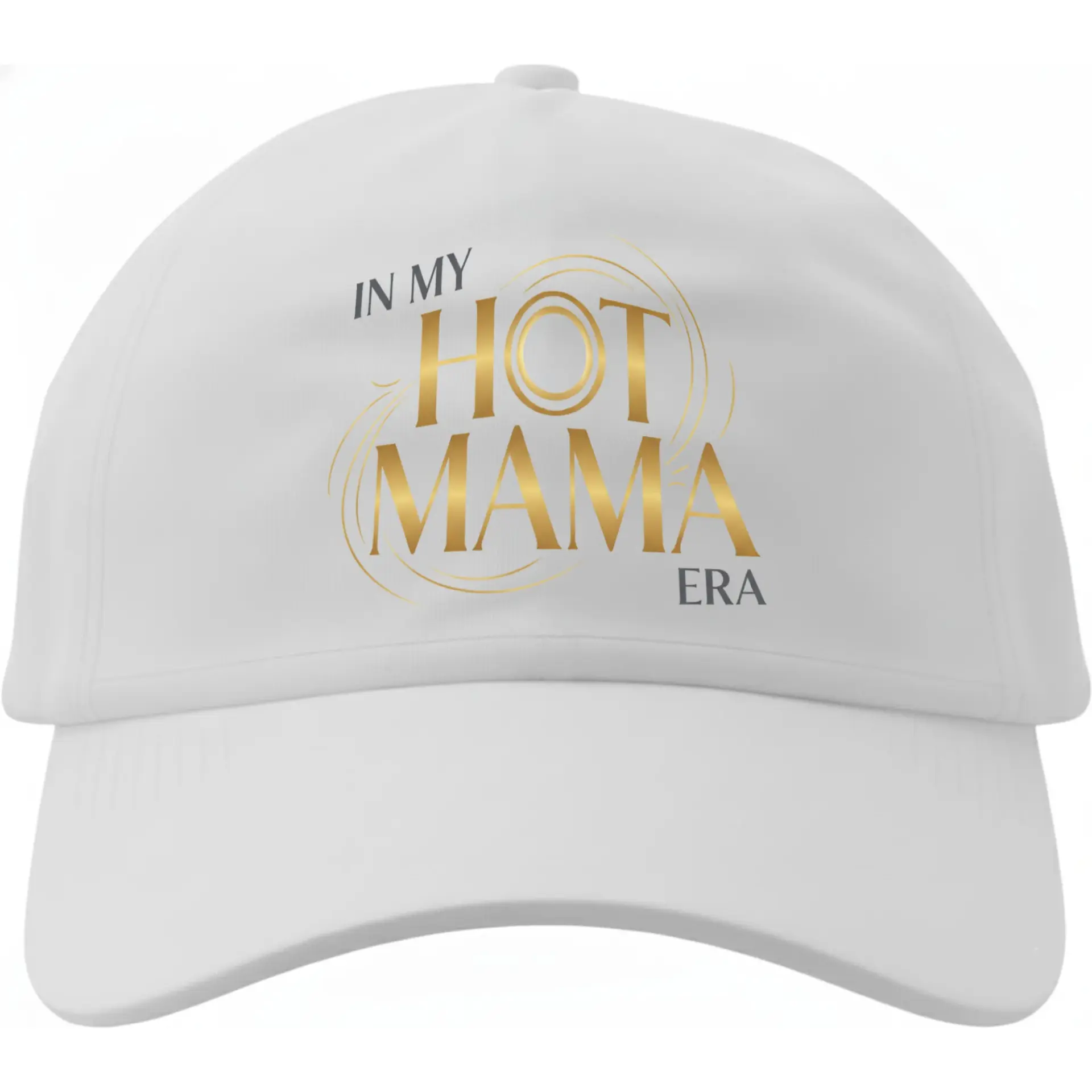 Dad Hat in My Hot Mama Era Baseball Cap Embroidered Graphic Adjustable Cotton Low Profile Sun Protection White Headwear