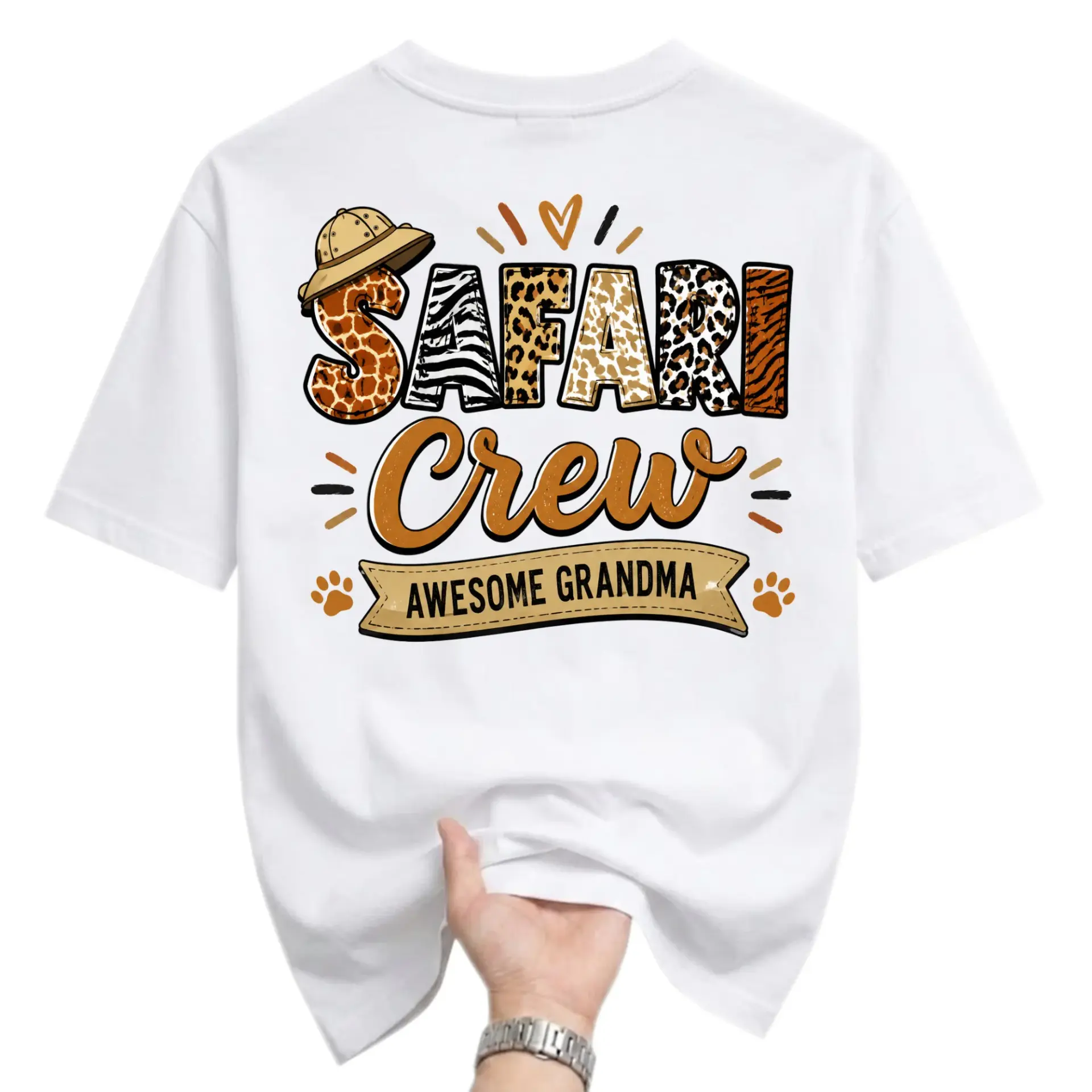 Safari Crew Awesome Grandma T-Shirt Unisex Graphic Tee Print Wildlife Theme