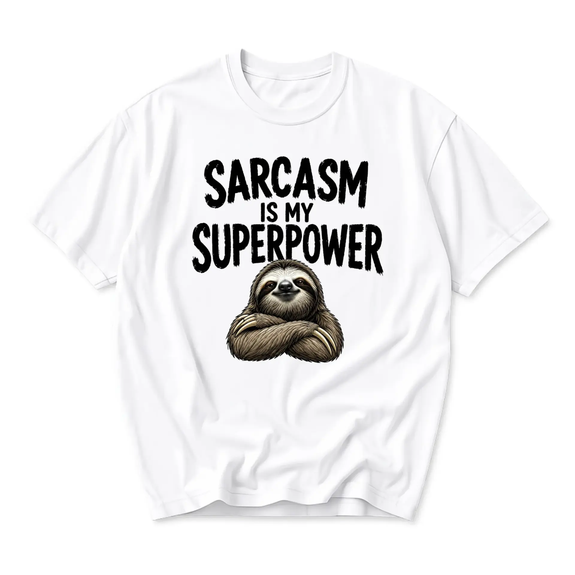 Funny Shirt Sarcasm Is My Superpower Graphic Tee Unisex Crew Neck Casual Cotton Blend Short Sleeve Apparel for Adults