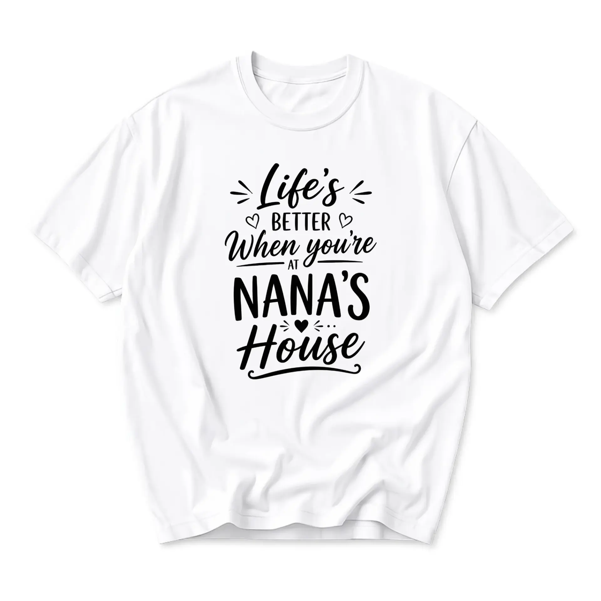Graphic Tee Unisex Crew Neck Shirt Life Is Better at Nana's Casual Apparel Cotton Blend Soft Comfortable Top