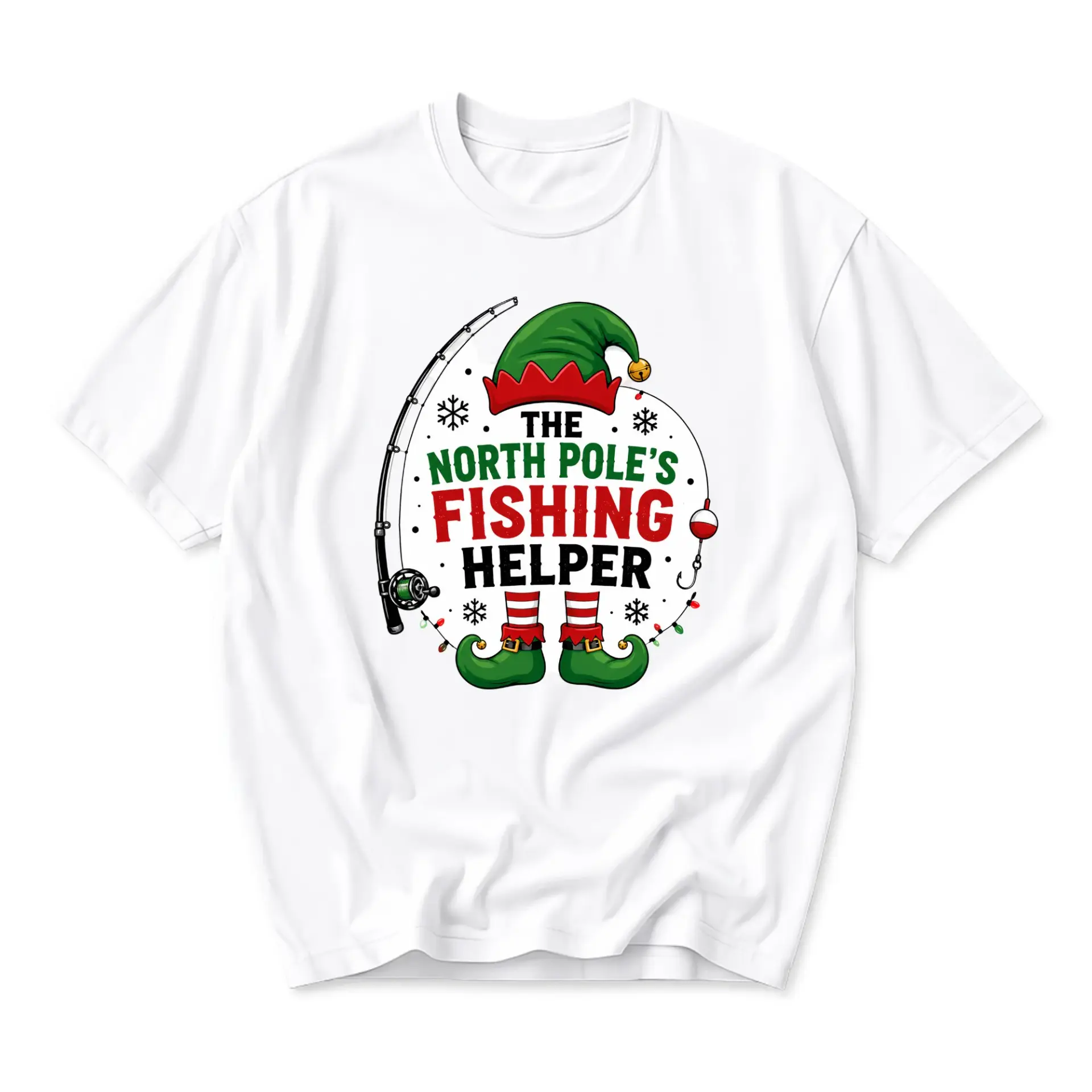 Funny Shirt the Pole Fishing Helper Graphic Tee Unisex Casual Crew Neck
