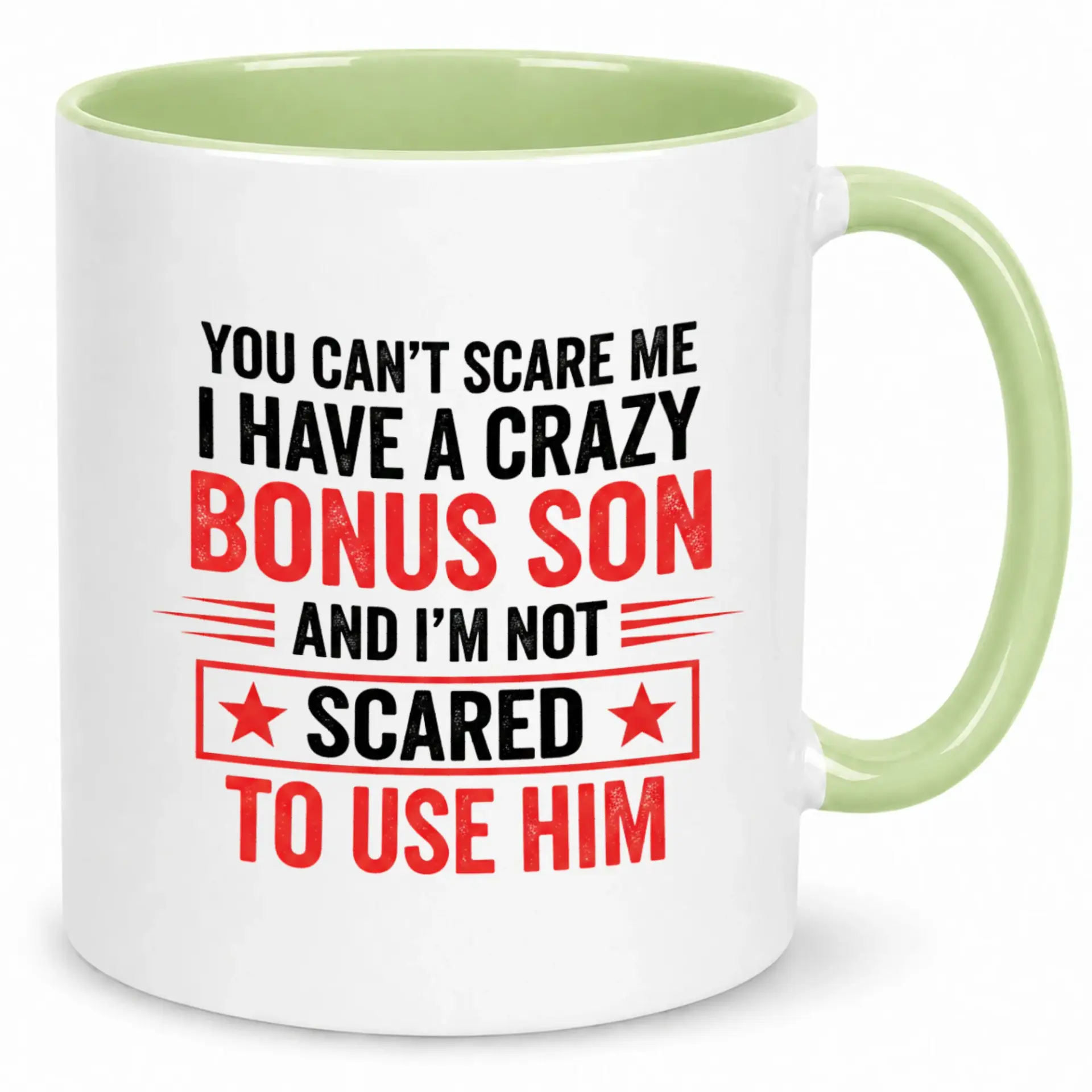 Funny Bonus Son Ceramic Coffee Mug Humorous Family Quote Drinking Cup Unique Gift Idea for Stepparents and Loved Ones