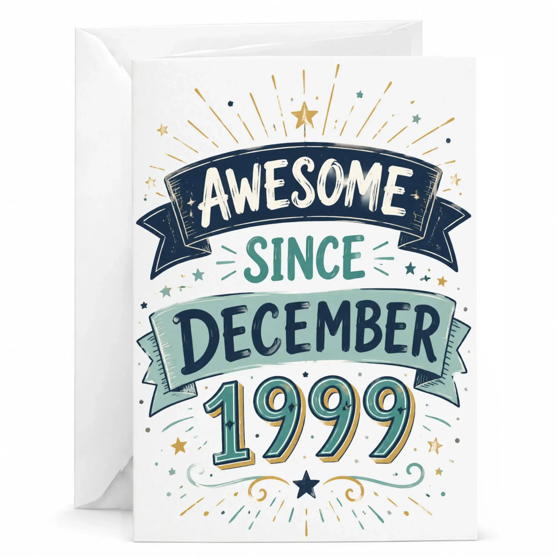 Birthday Card Awesome Since December 1999 Vintage Style Celebration Greeting Card for Milestone Birthdays