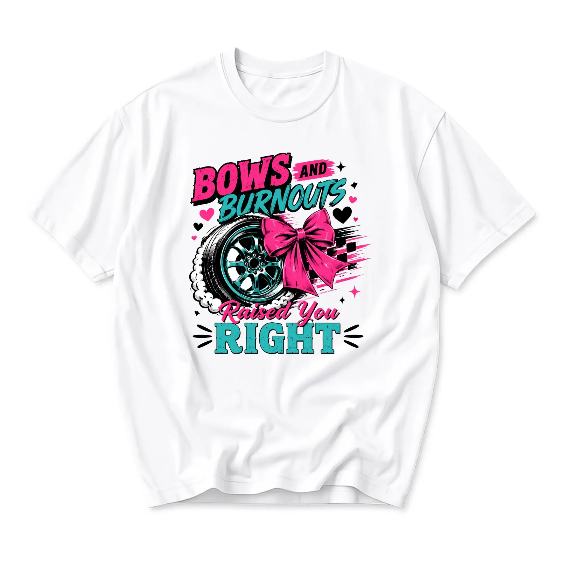 Graphic Tee Bows and Burnouts Raised You Right Unisex T-Shirt Funny