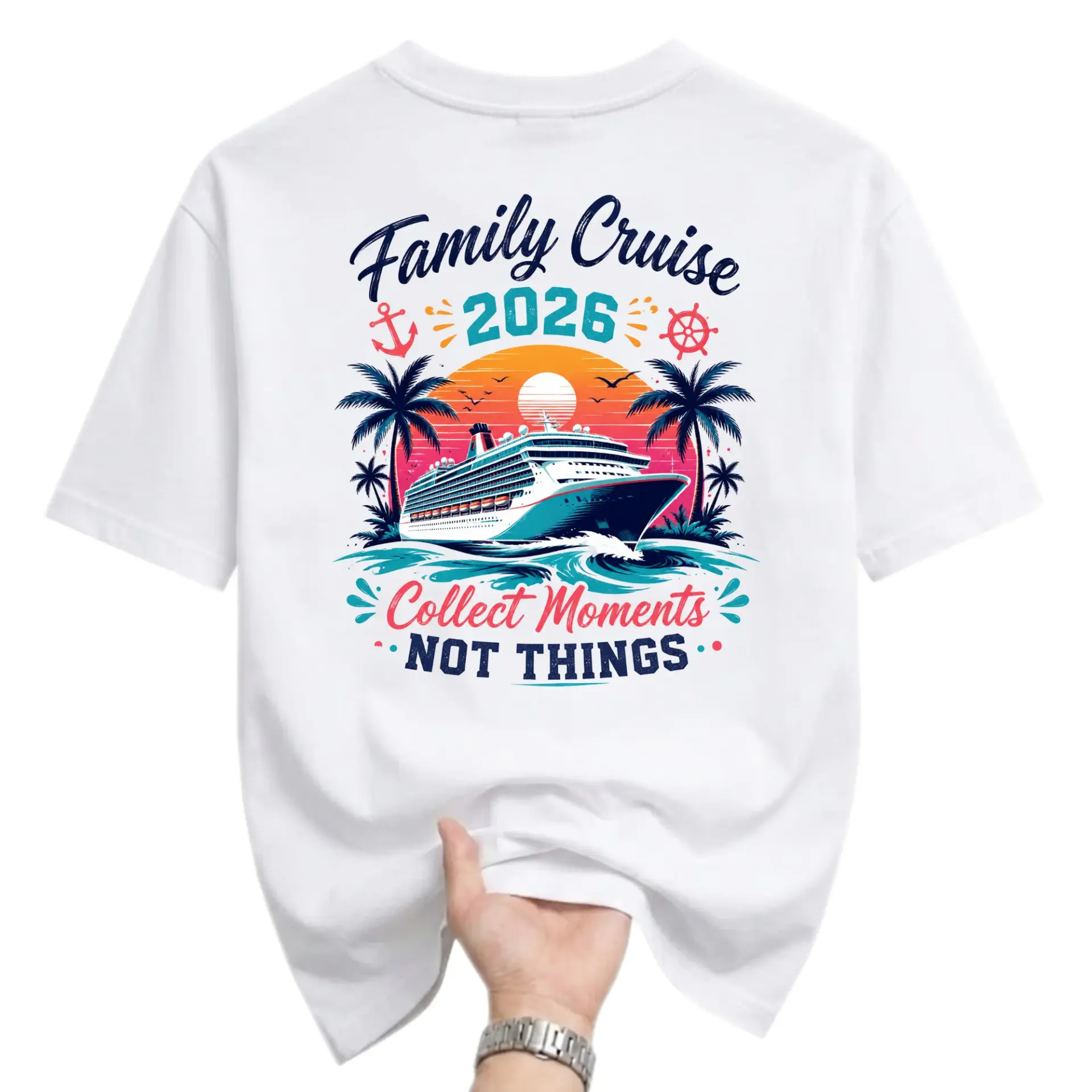T-shirt Family Cruise 2026 Graphic Tee Collect Moments Not Things Vacation Travel Apparel Unisex Crew Neck Casual Top