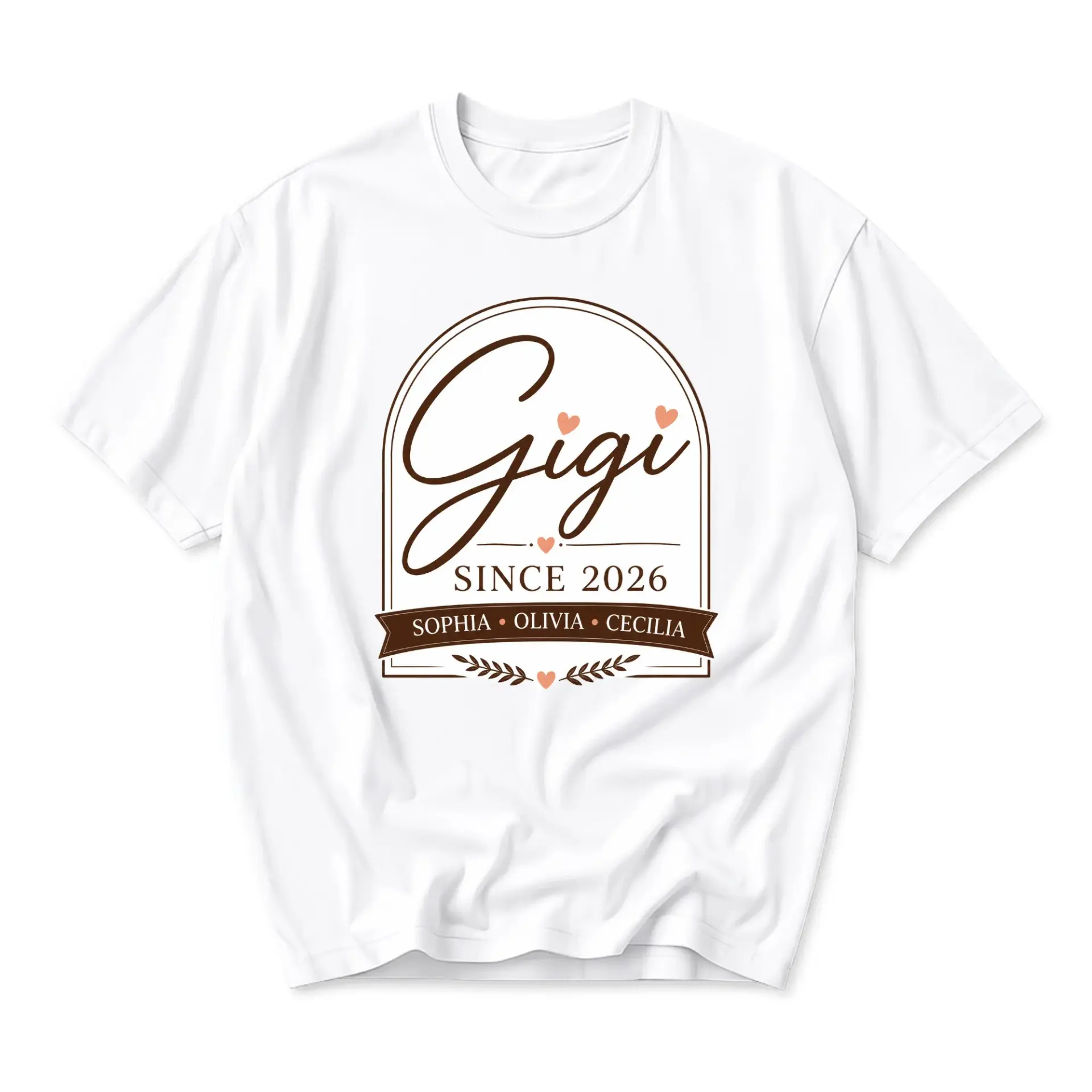 Graphic Tee Personalized Family Name Script Design Unisex Crew Neck Short Sleeve Shirt for Casual Daily Wear Apparel